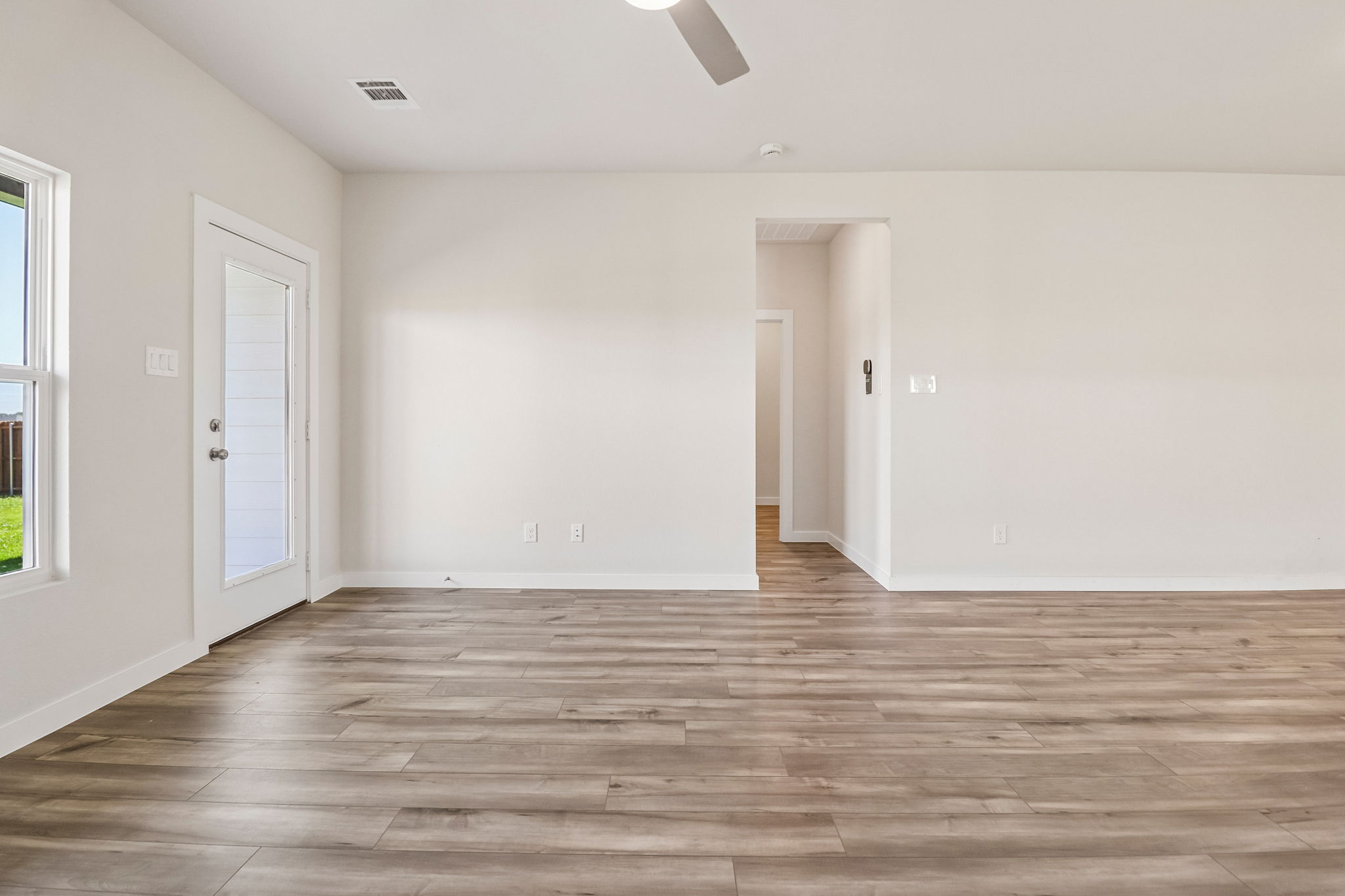 A room with white doors.