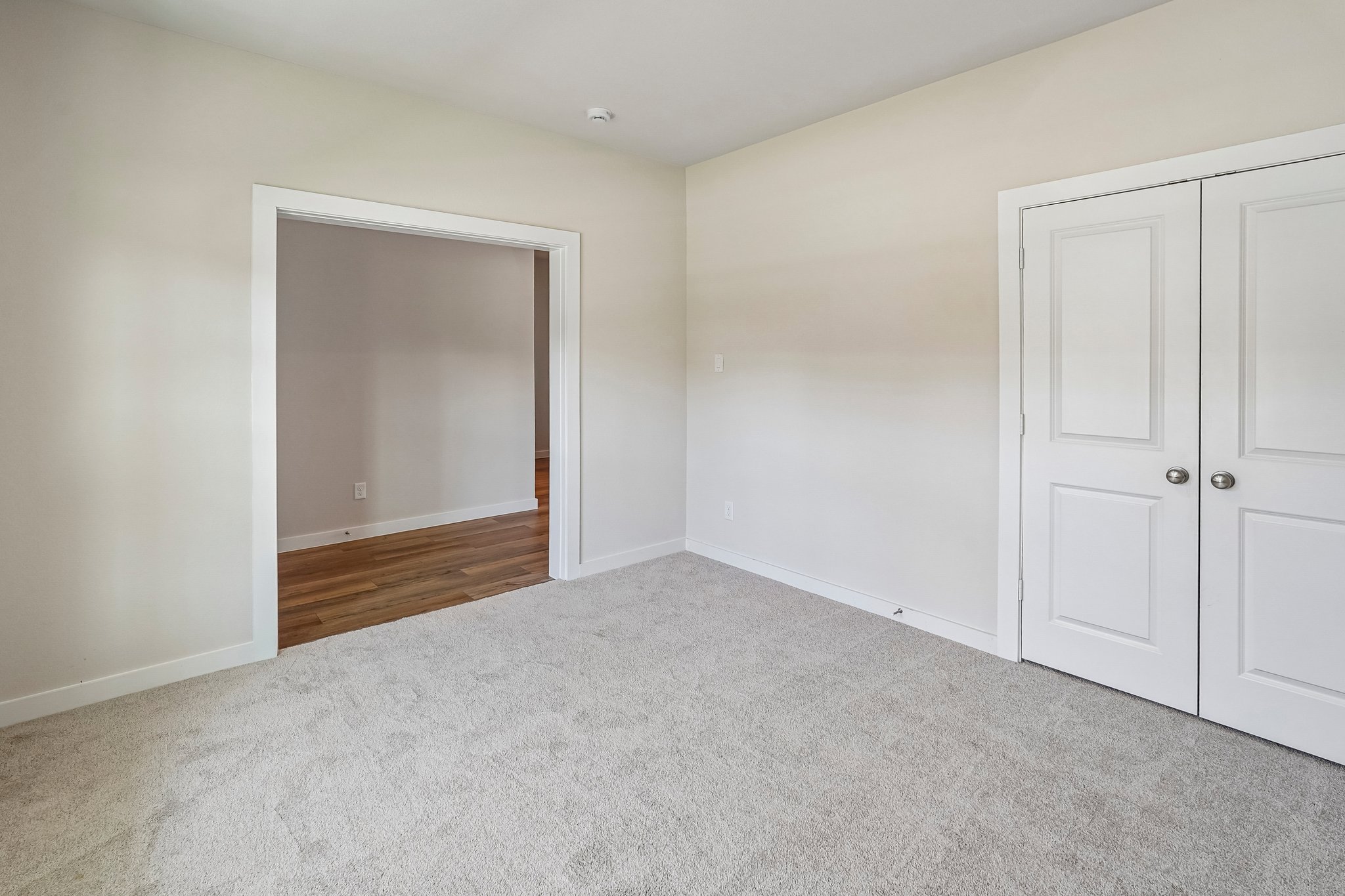 A room with white doors.