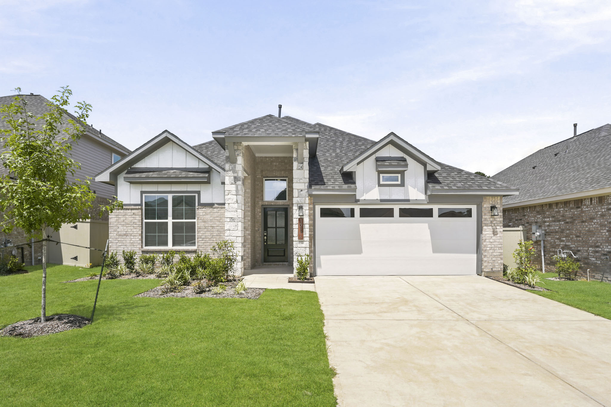 A house with a driveway.