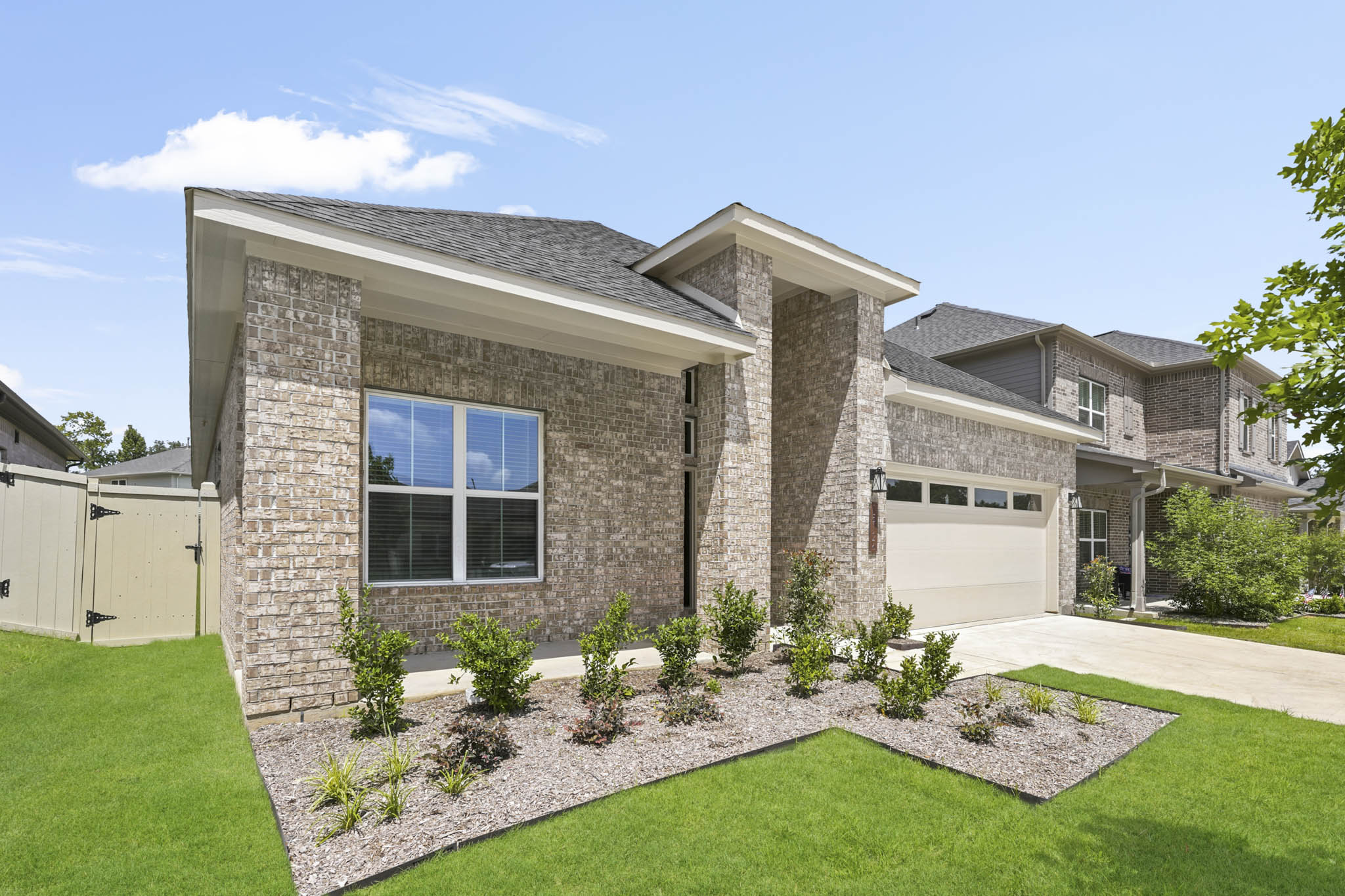 A house with a driveway.