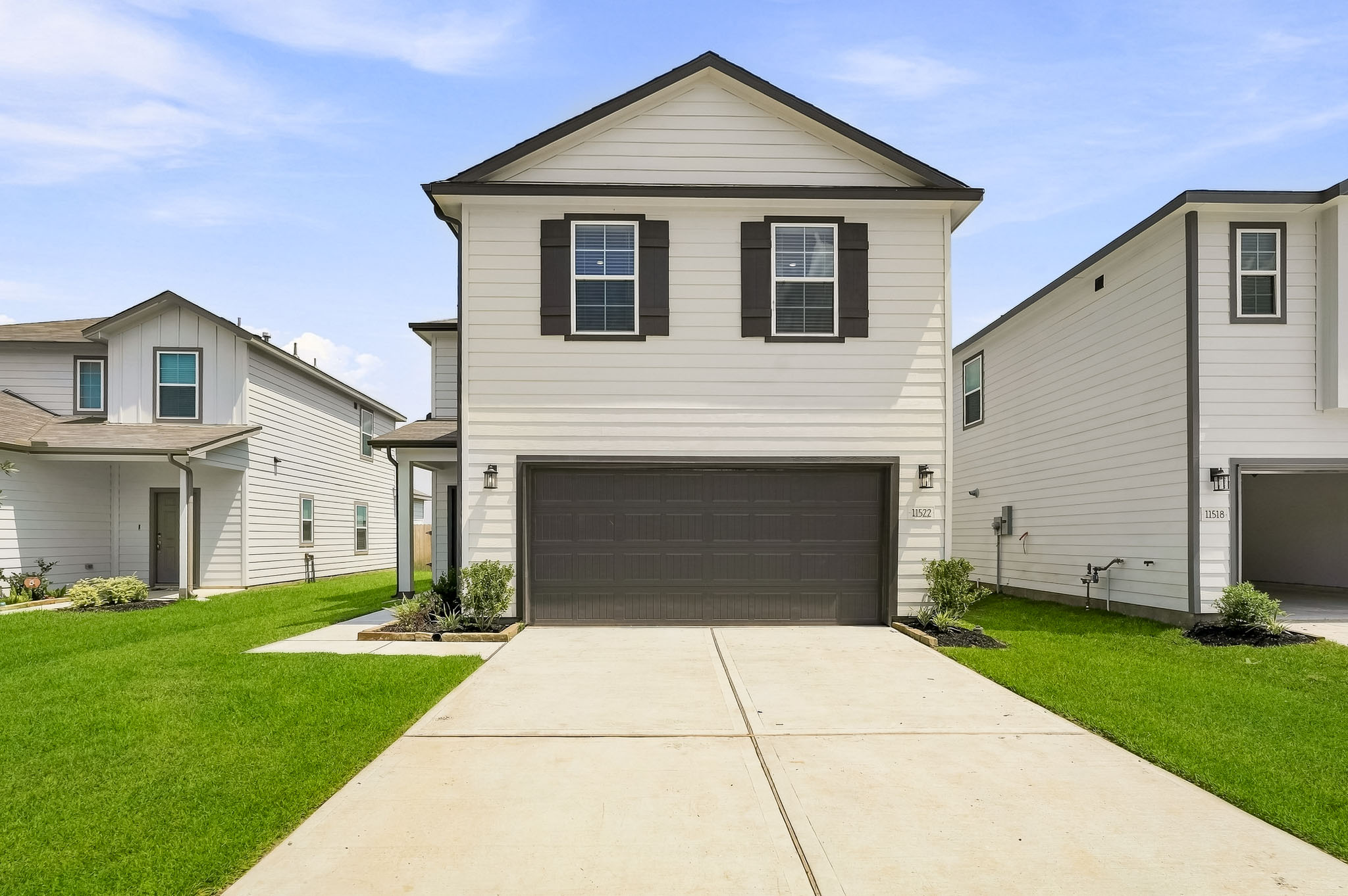 A house with a garage.