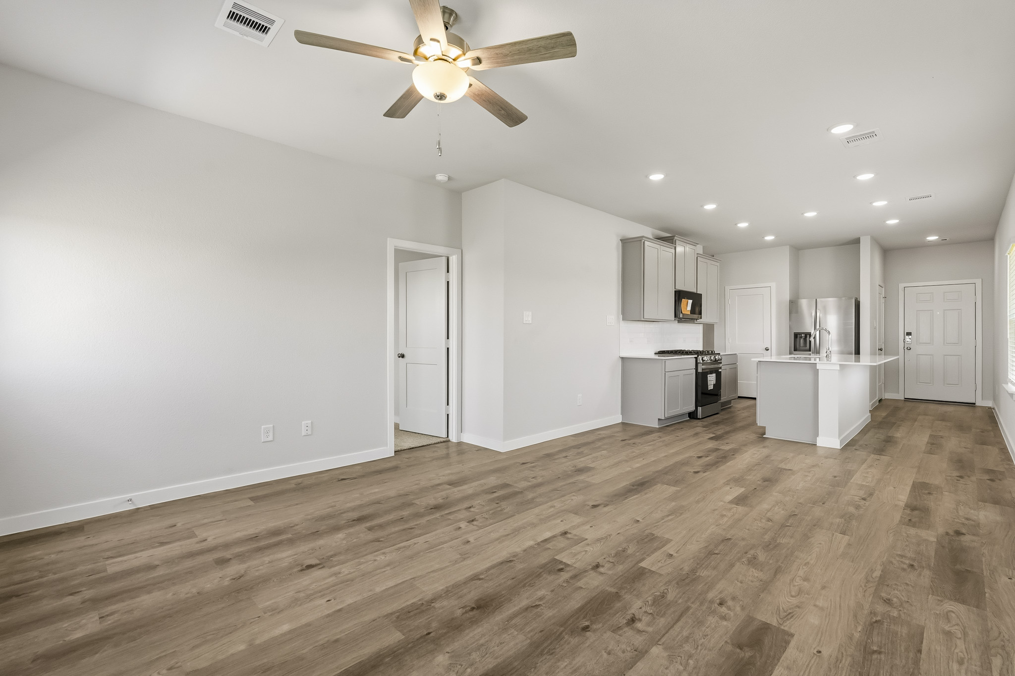 A large empty kitchen.