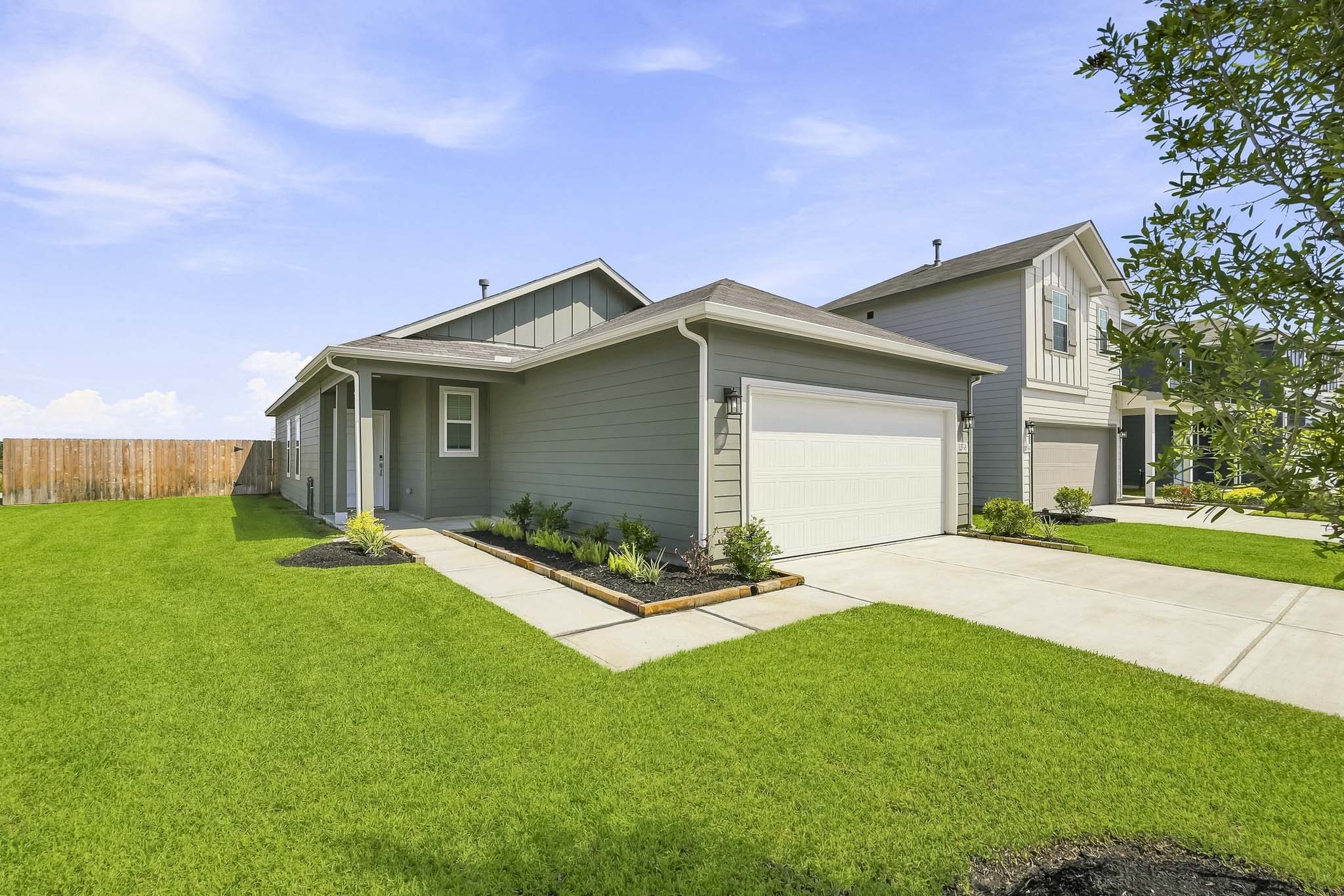 A house with a garage.