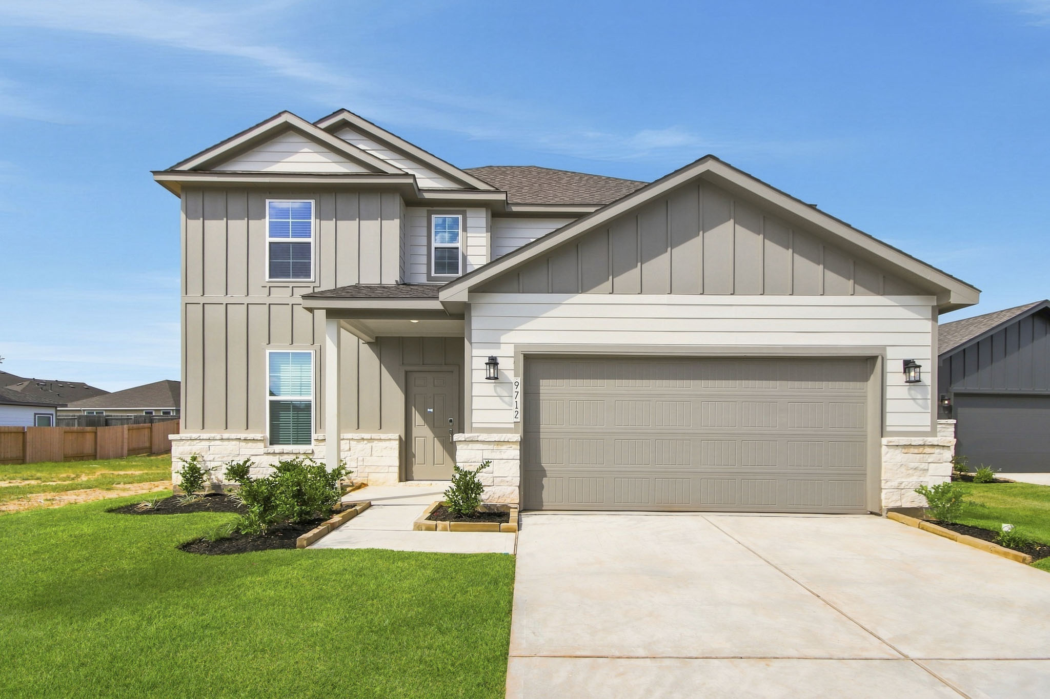 A house with a garage.