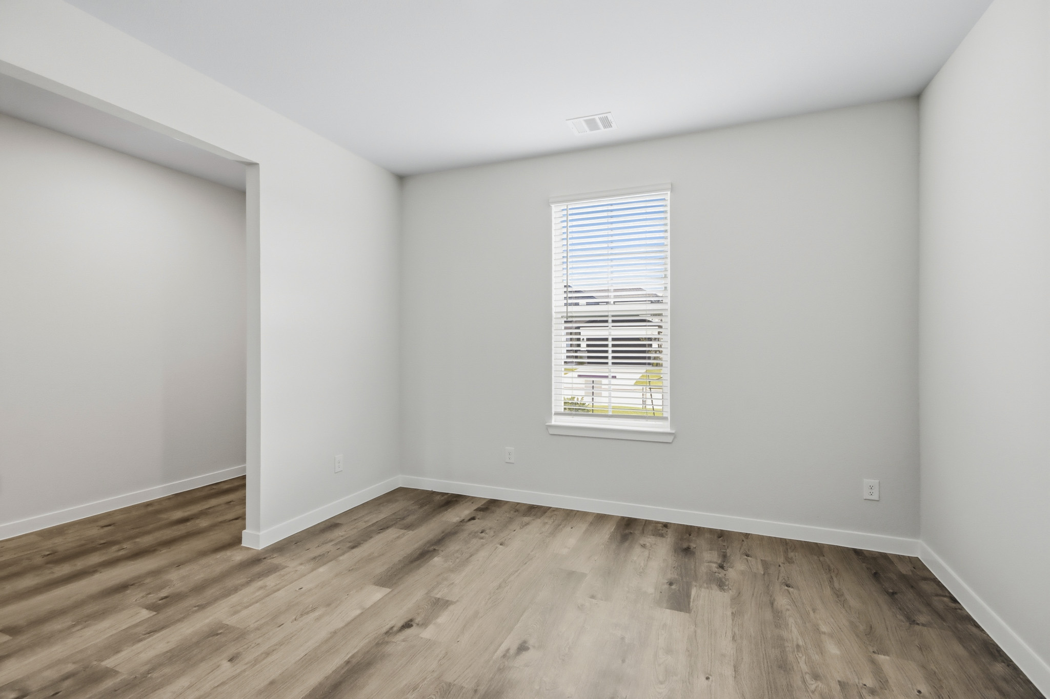 A room with a window.