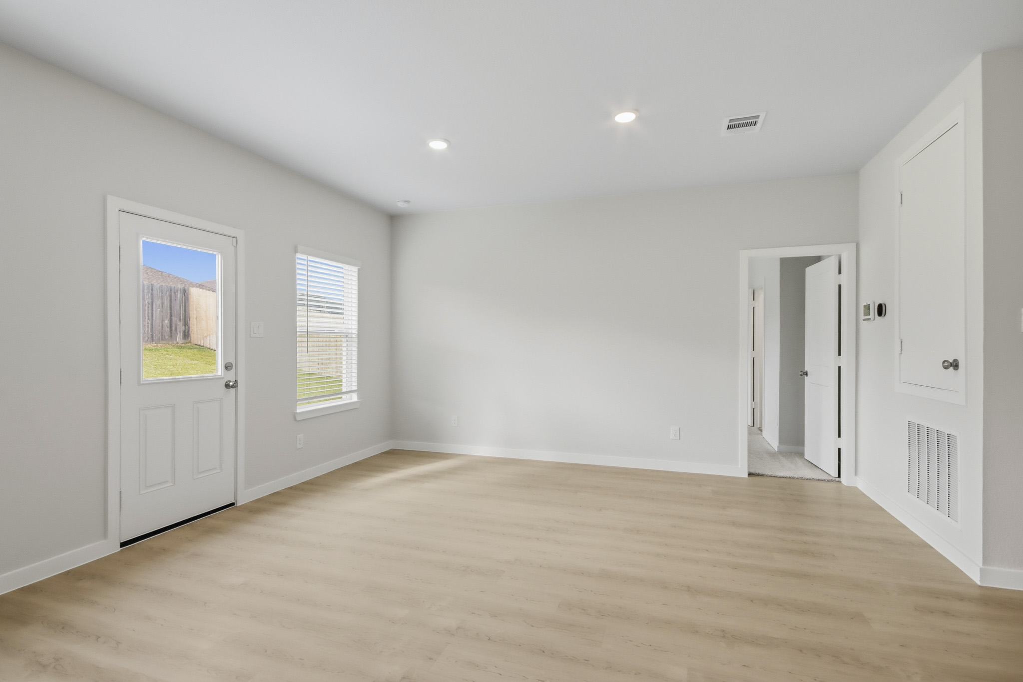 A room with white doors.