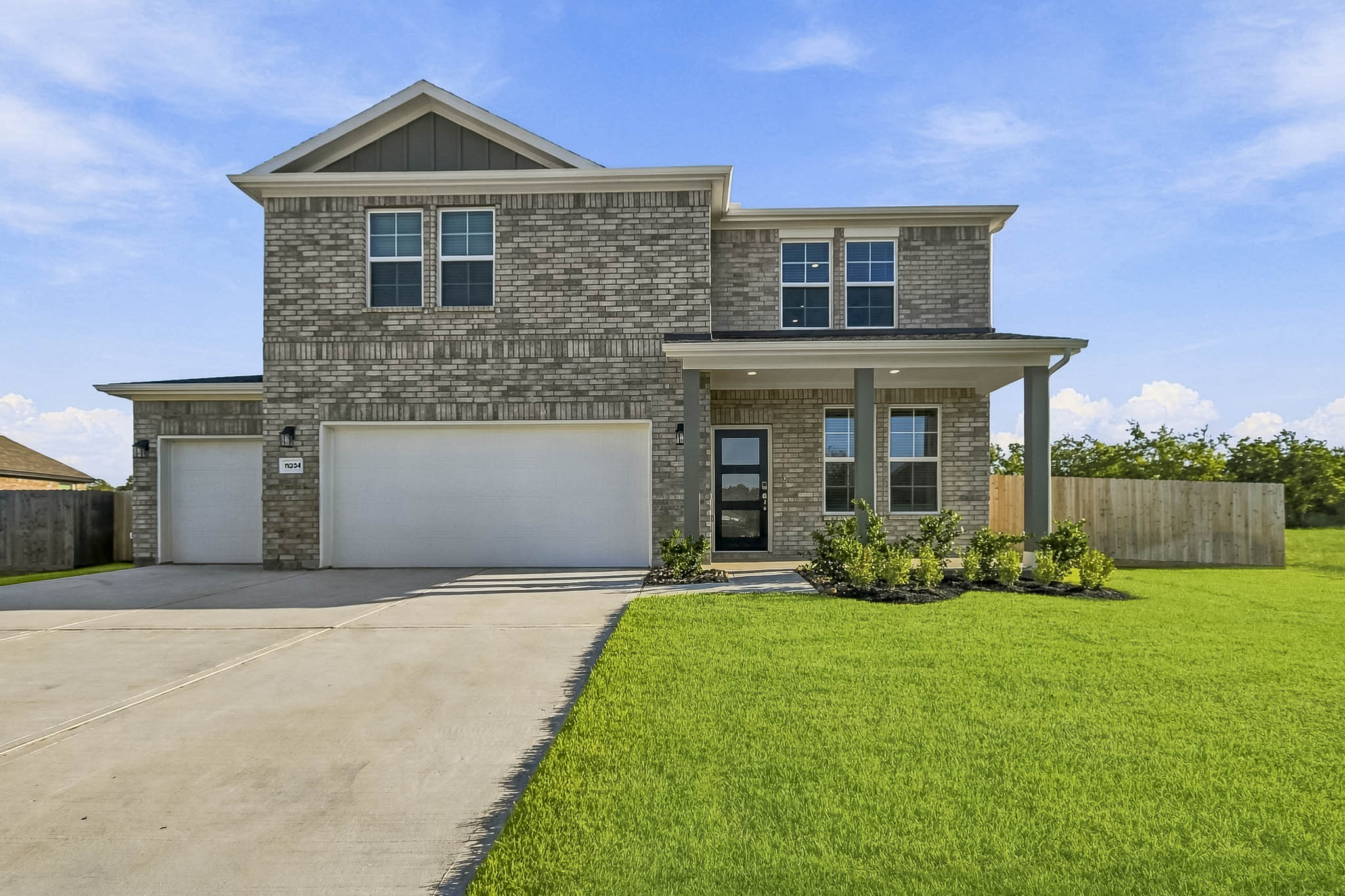 A house with a garage.