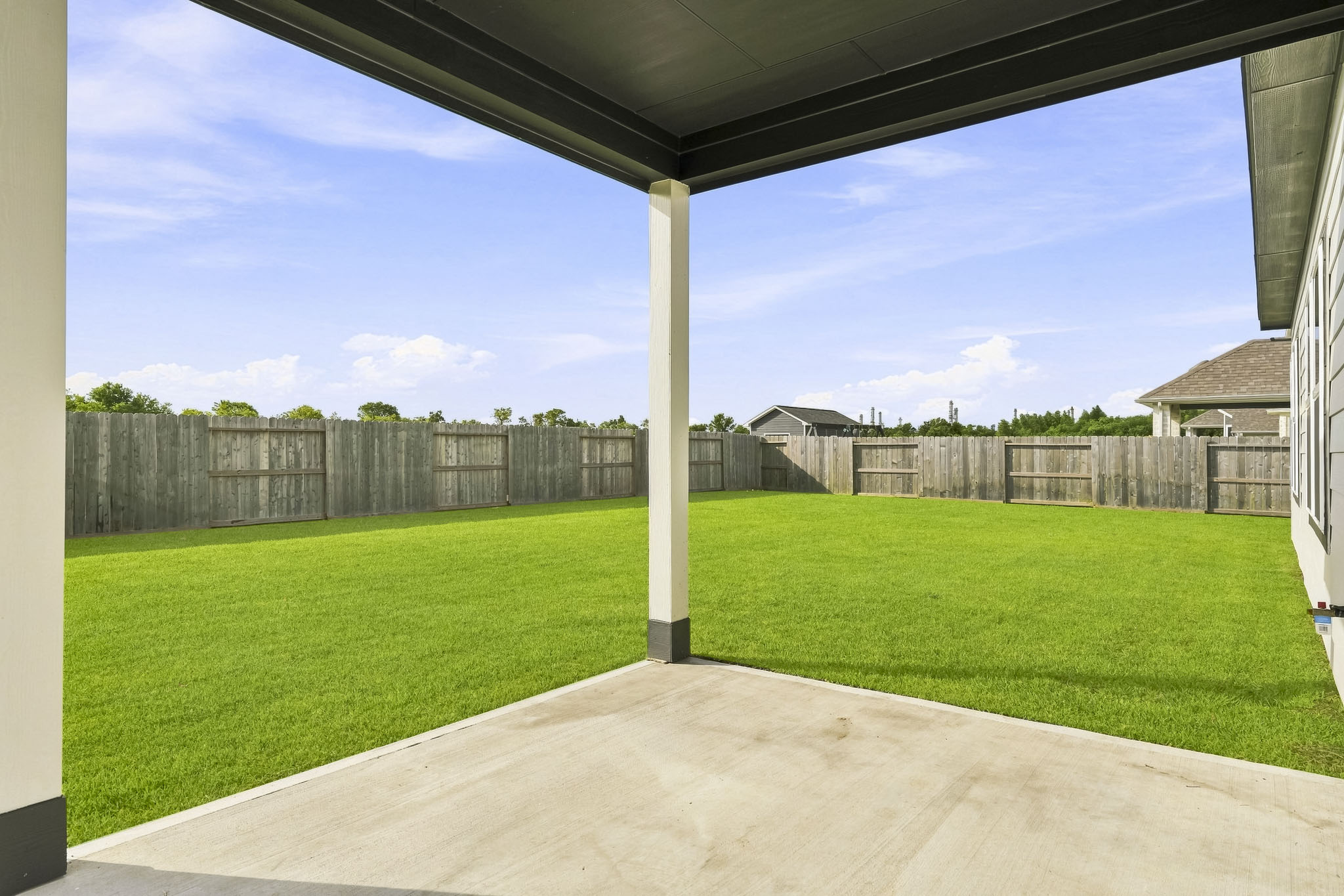 A fenced in yard.