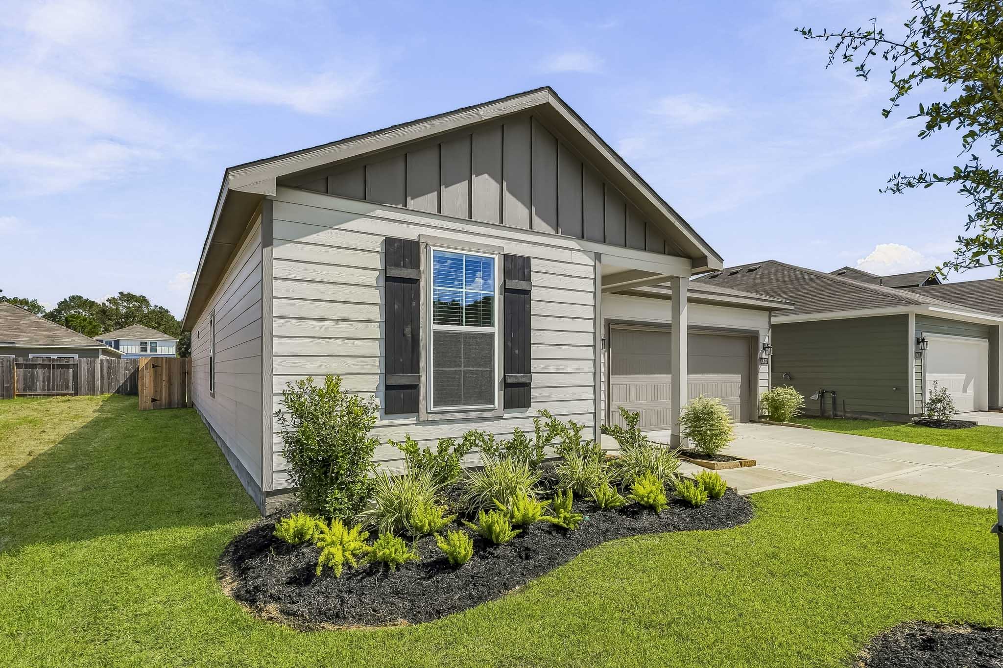 A house with a small garden.