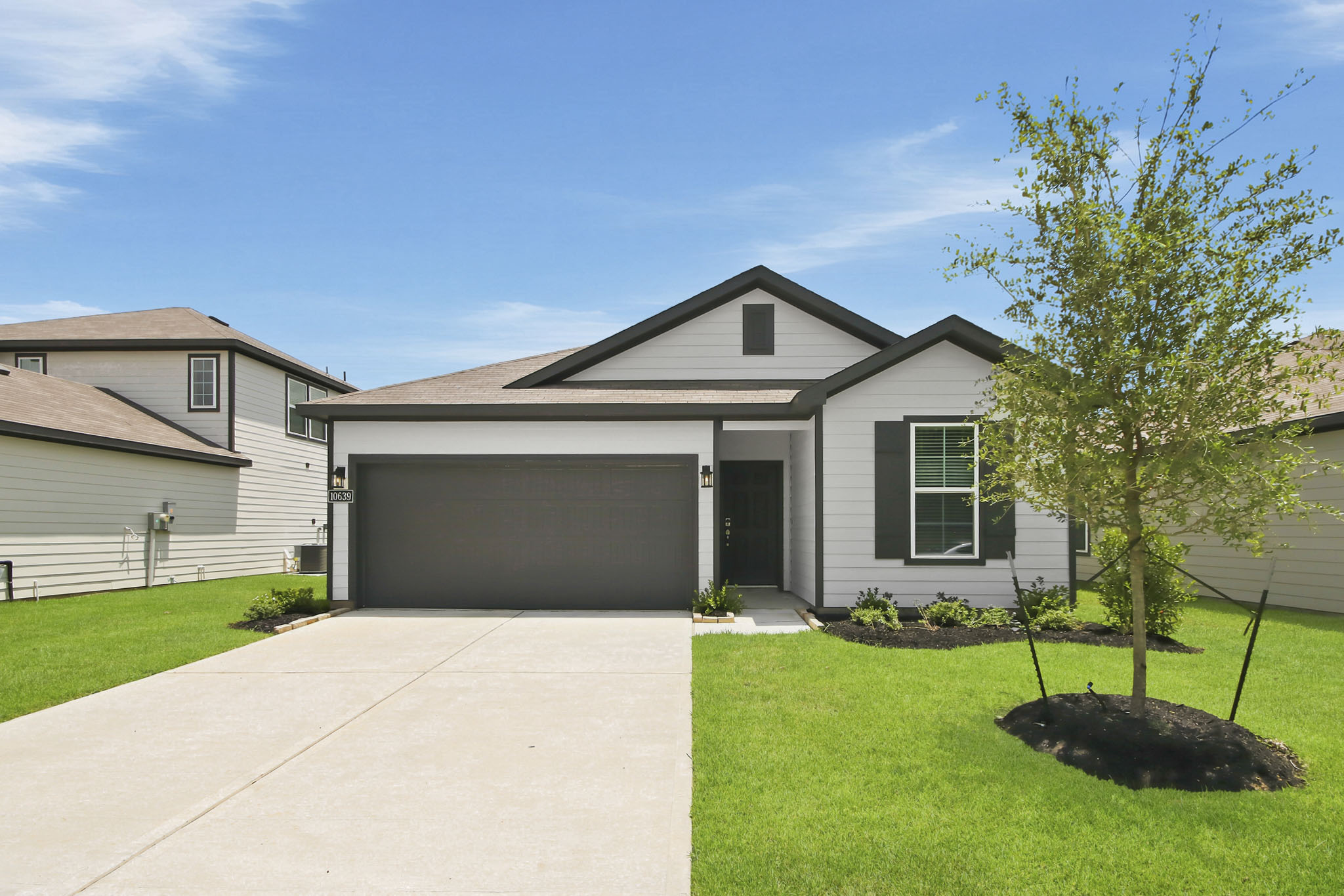 A house with a driveway.