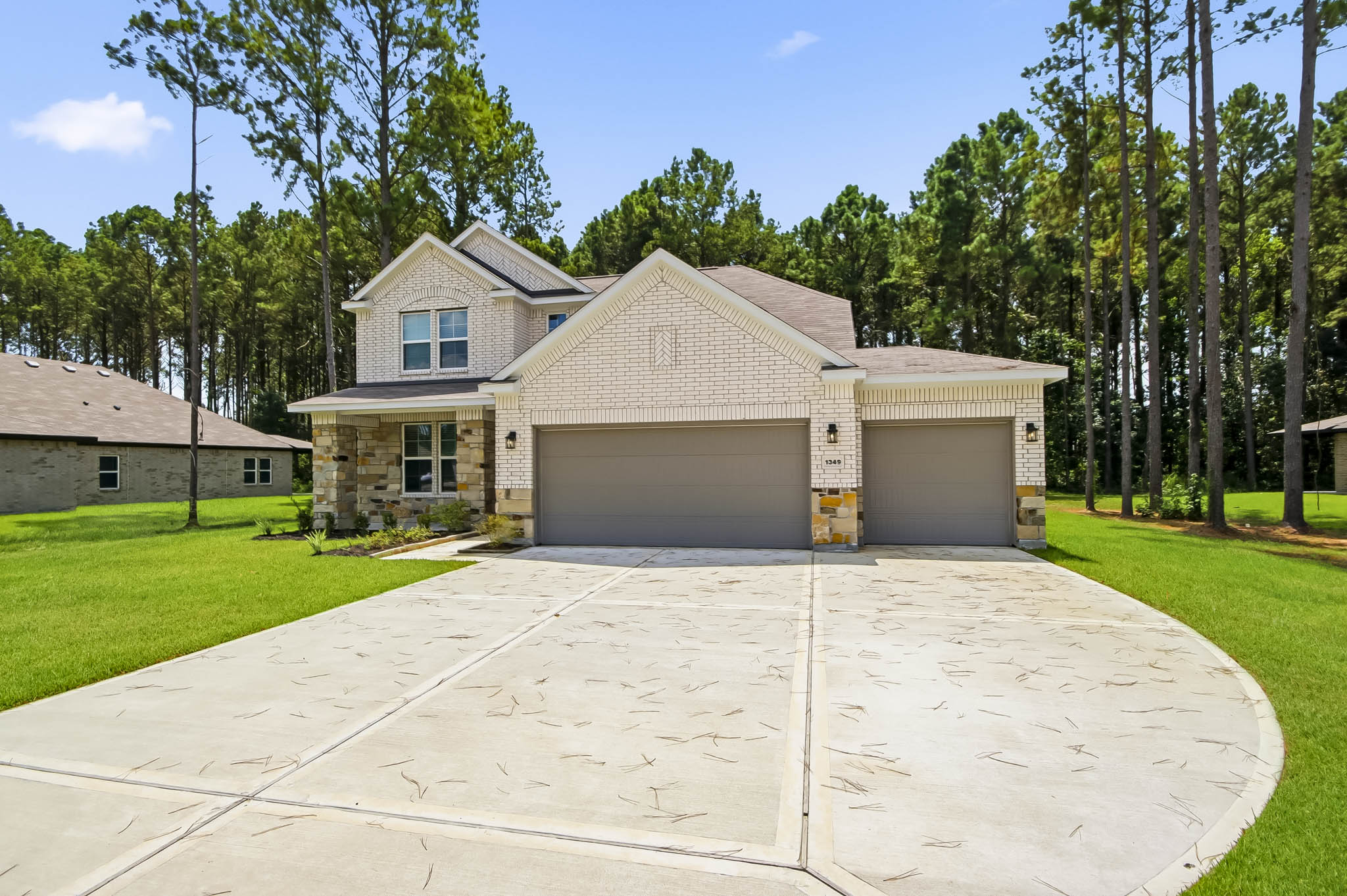 A house with a driveway.