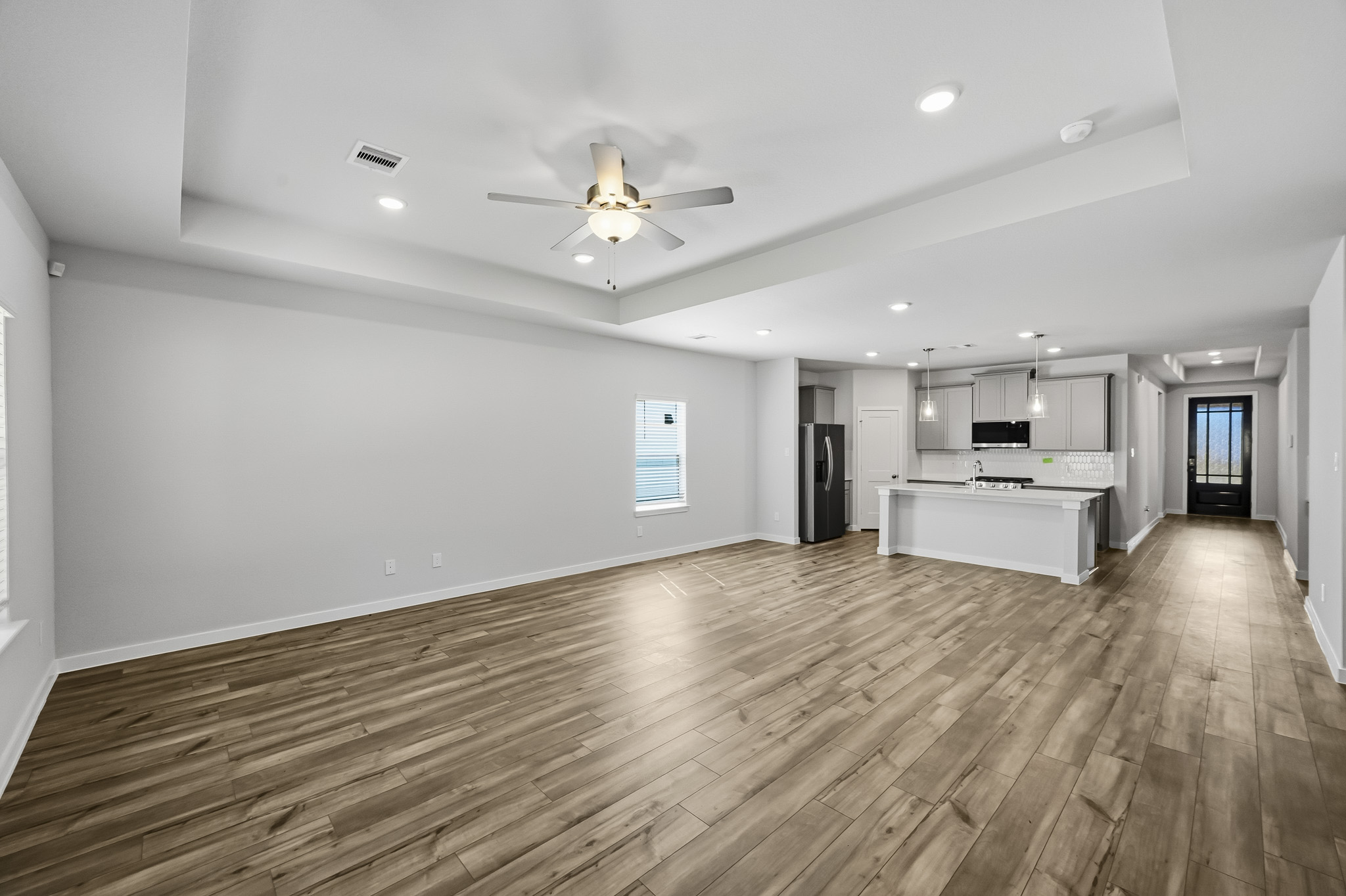 A large empty living room.