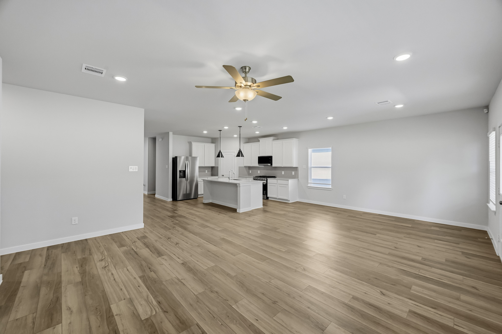 A large empty kitchen.