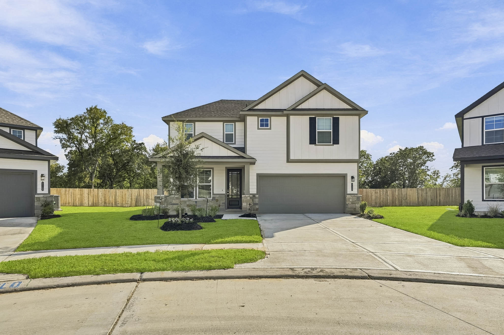 A house with a driveway.