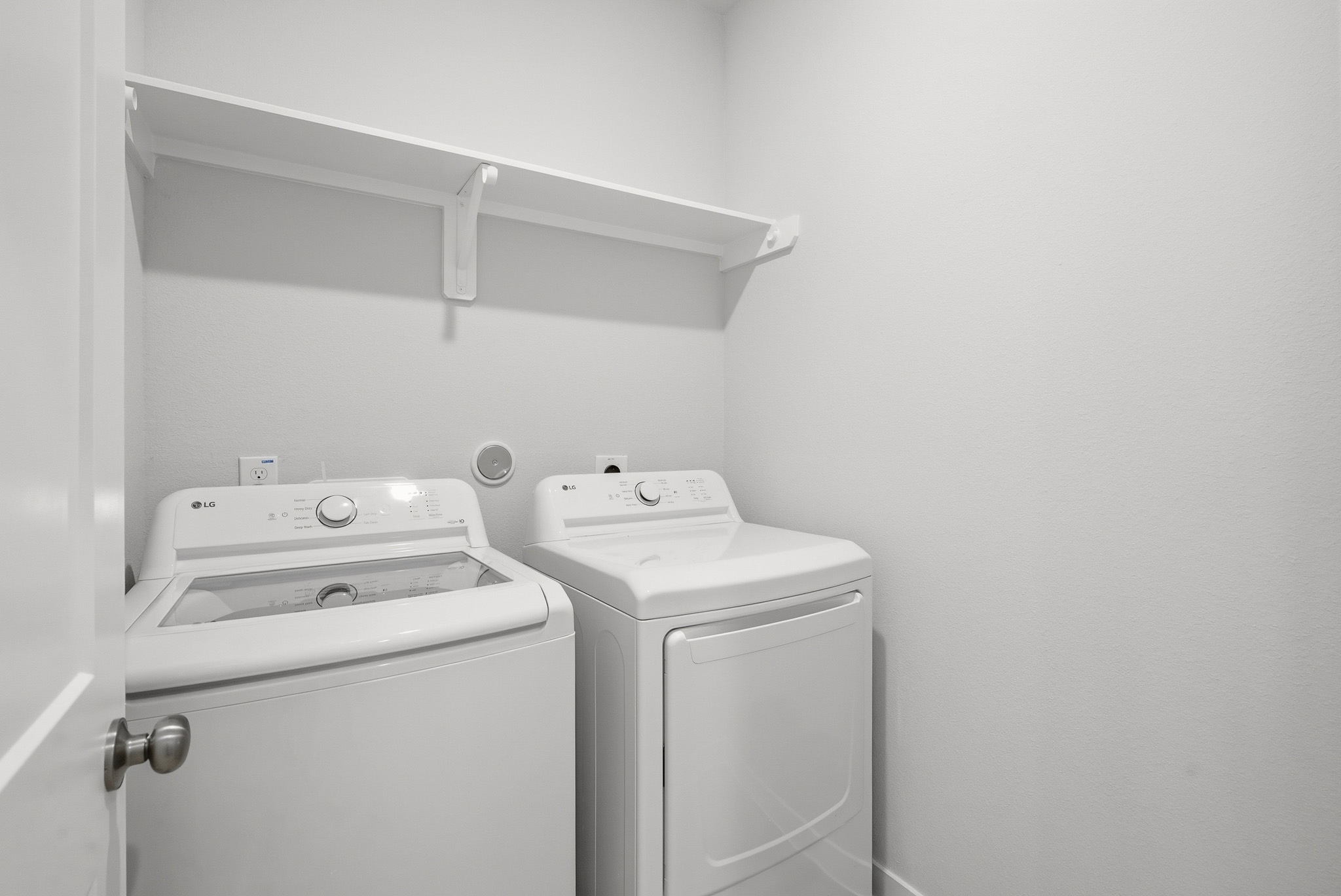 A washing machine and dryer.