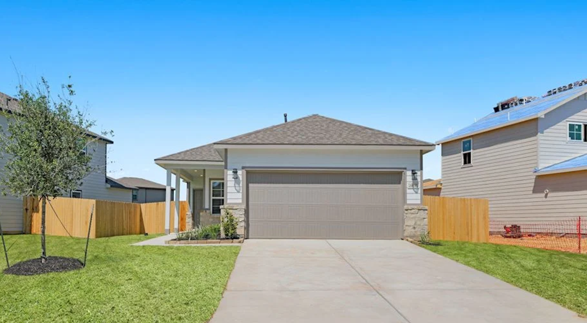 A house with a garage.
