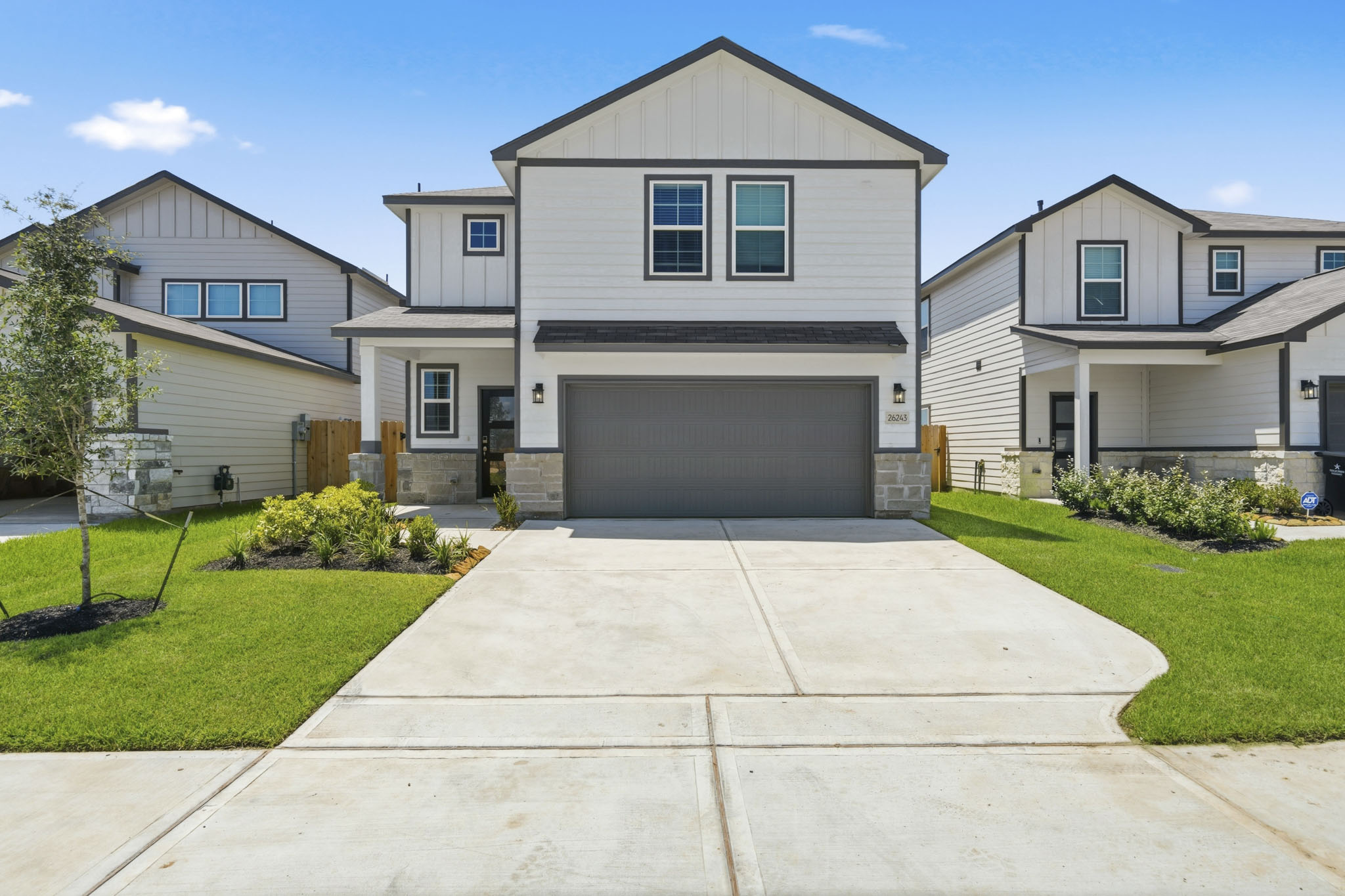 A house with a garage.