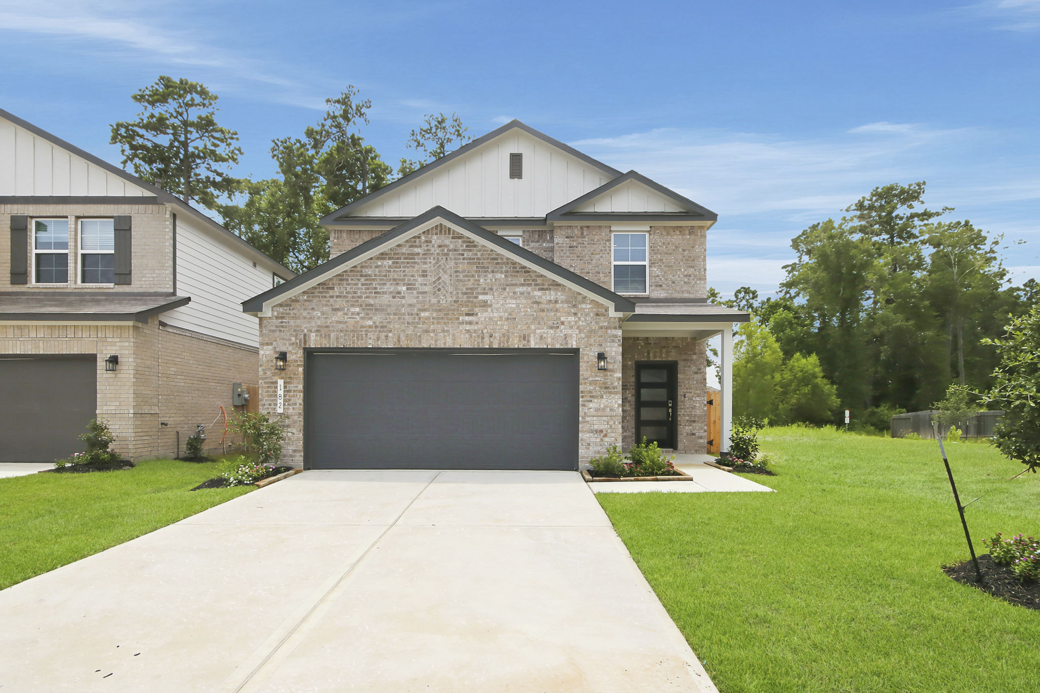 A house with a garage.