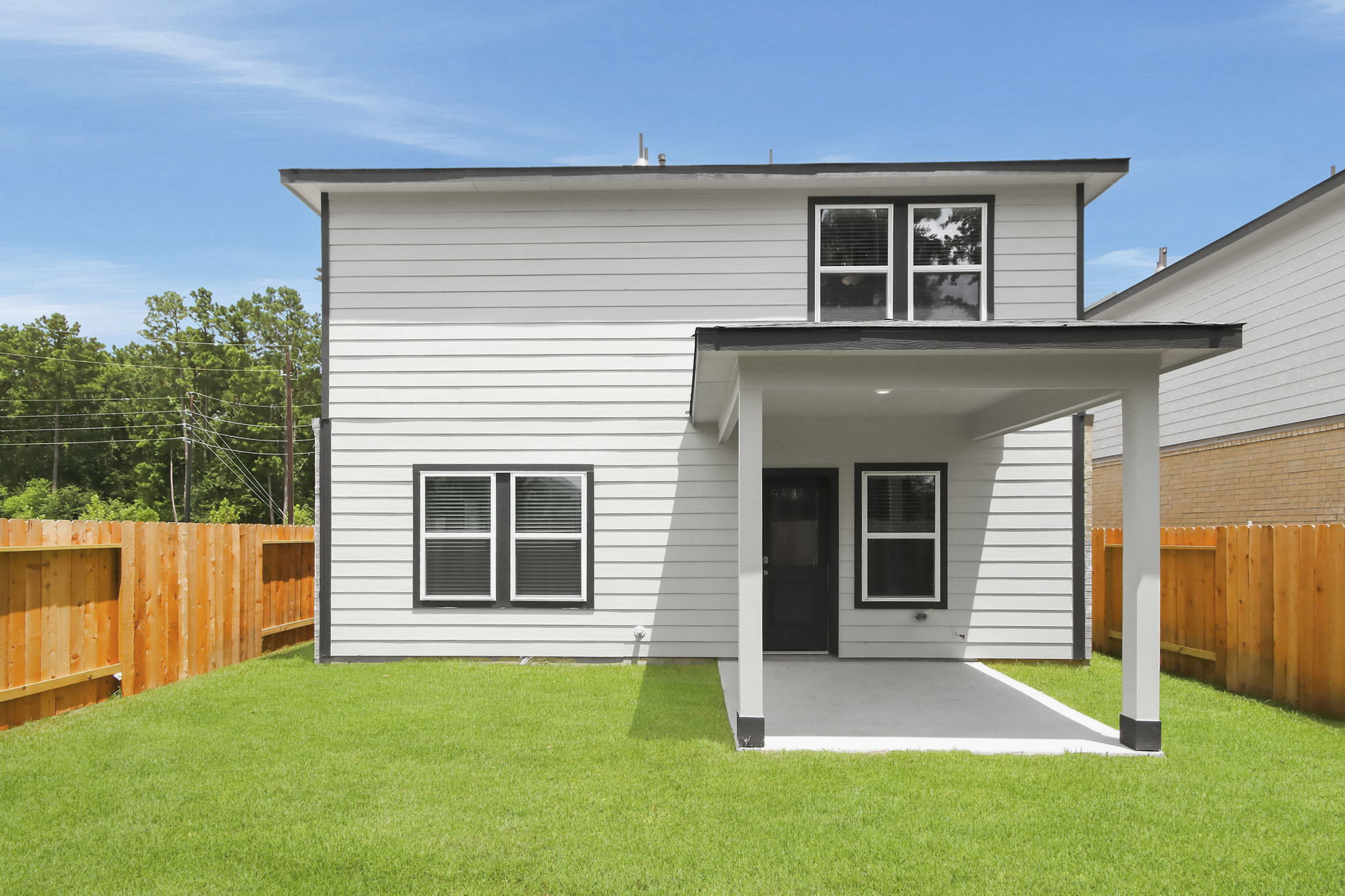 A house with a fence.