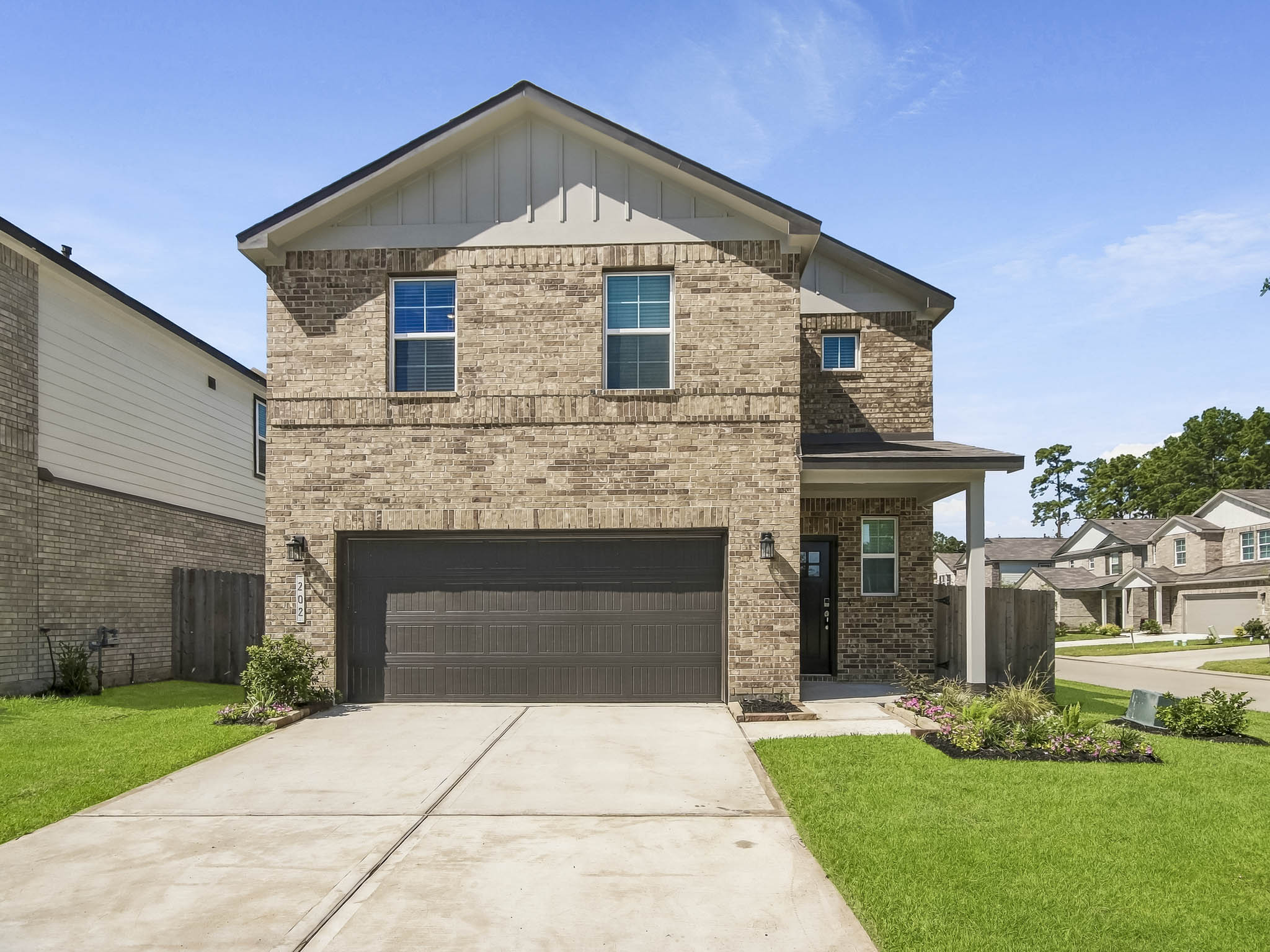A house with a garage.