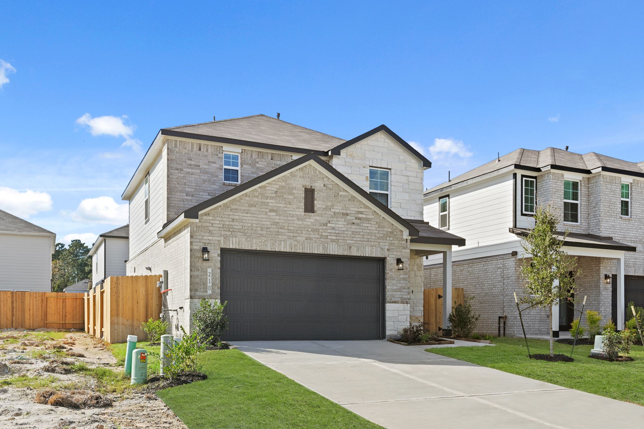 A house with a garage.