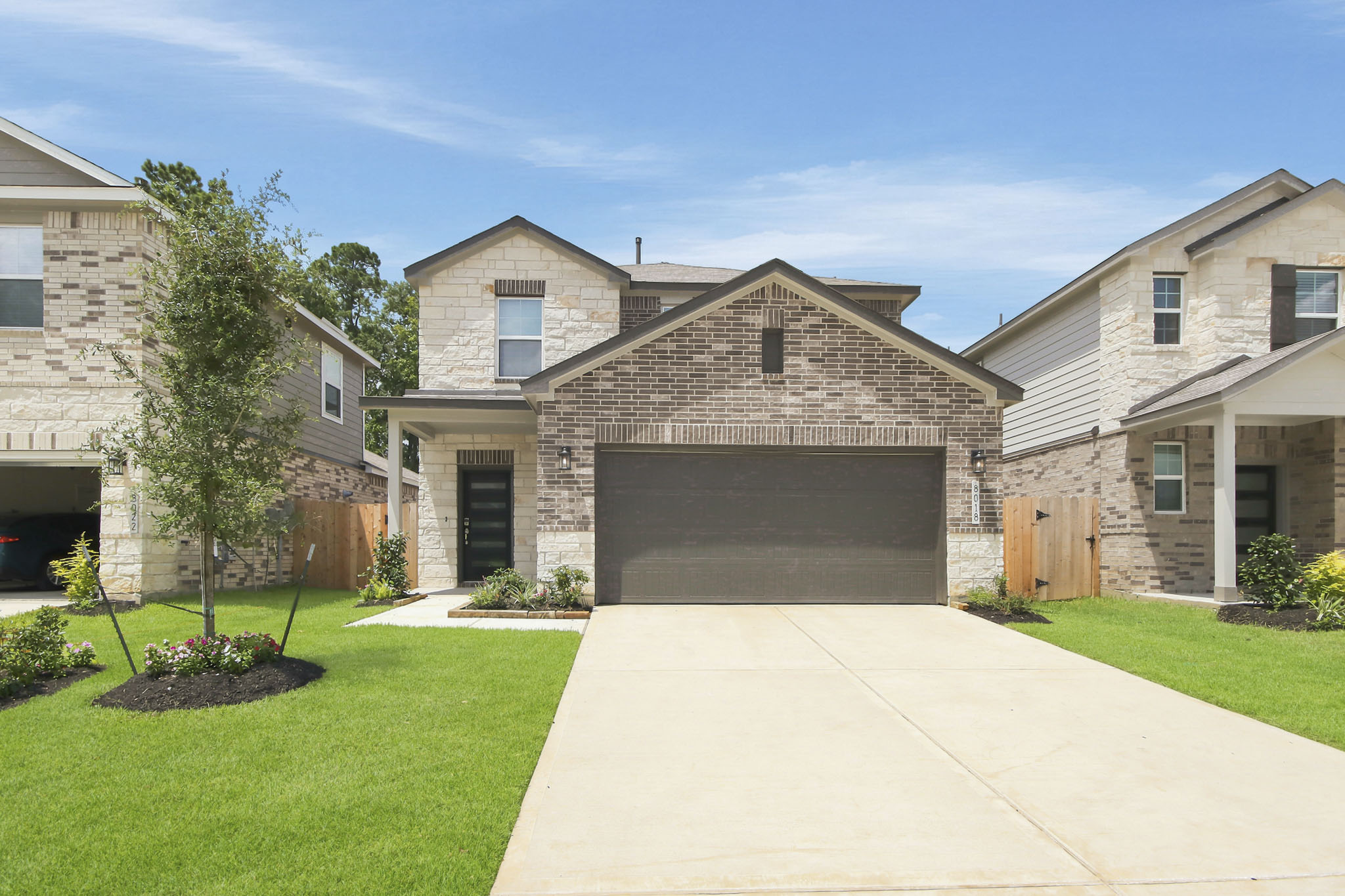 A house with a driveway.