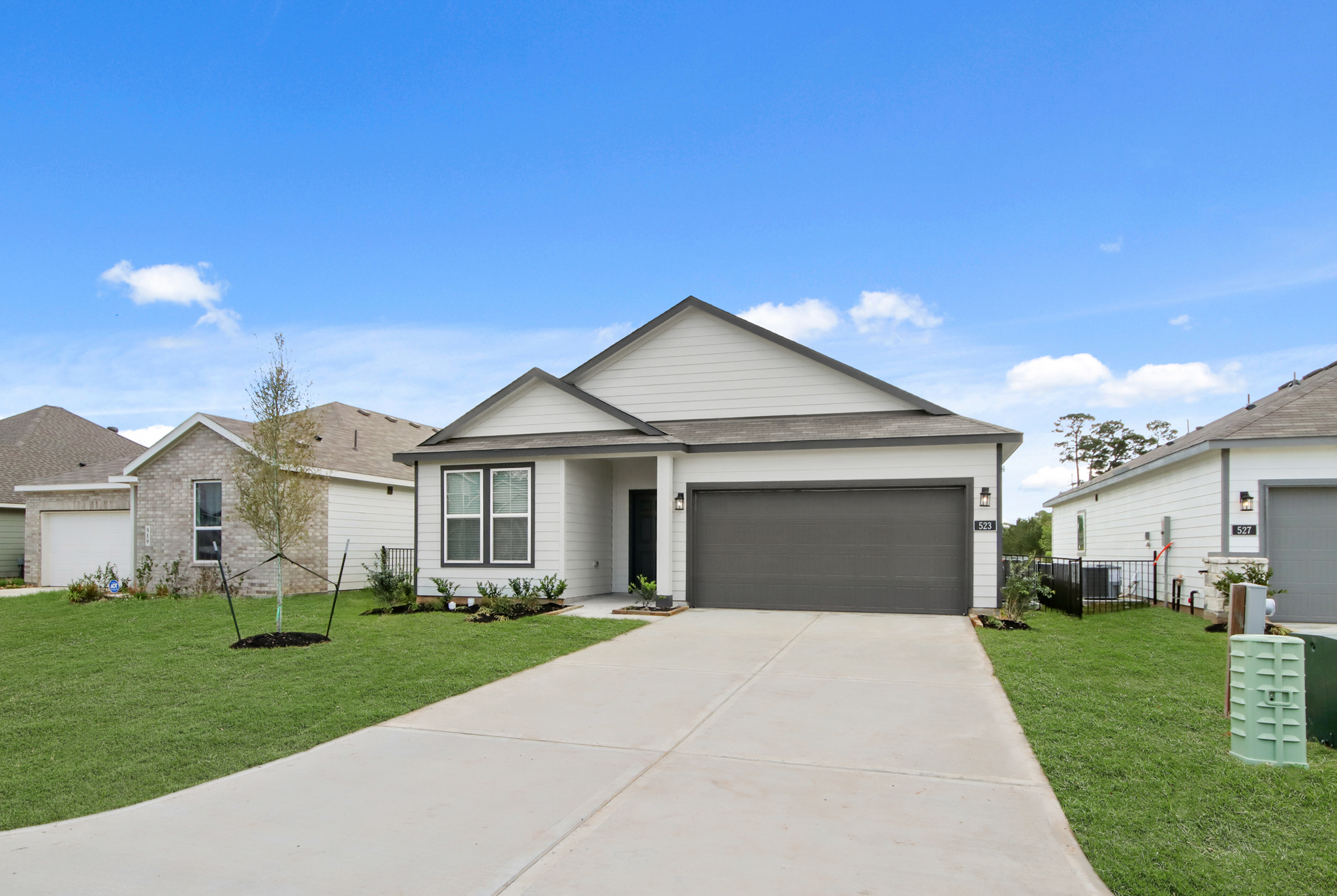 A house with a garage.