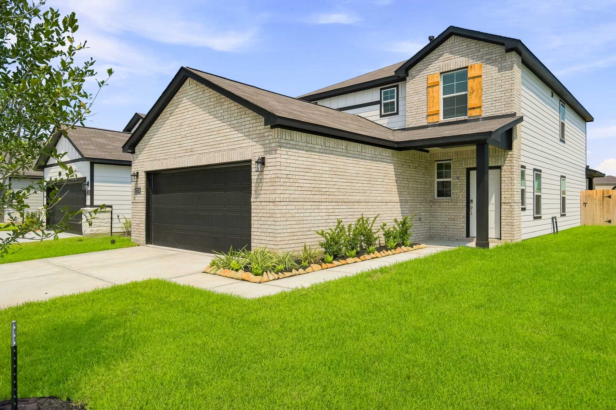 A house with a garage.