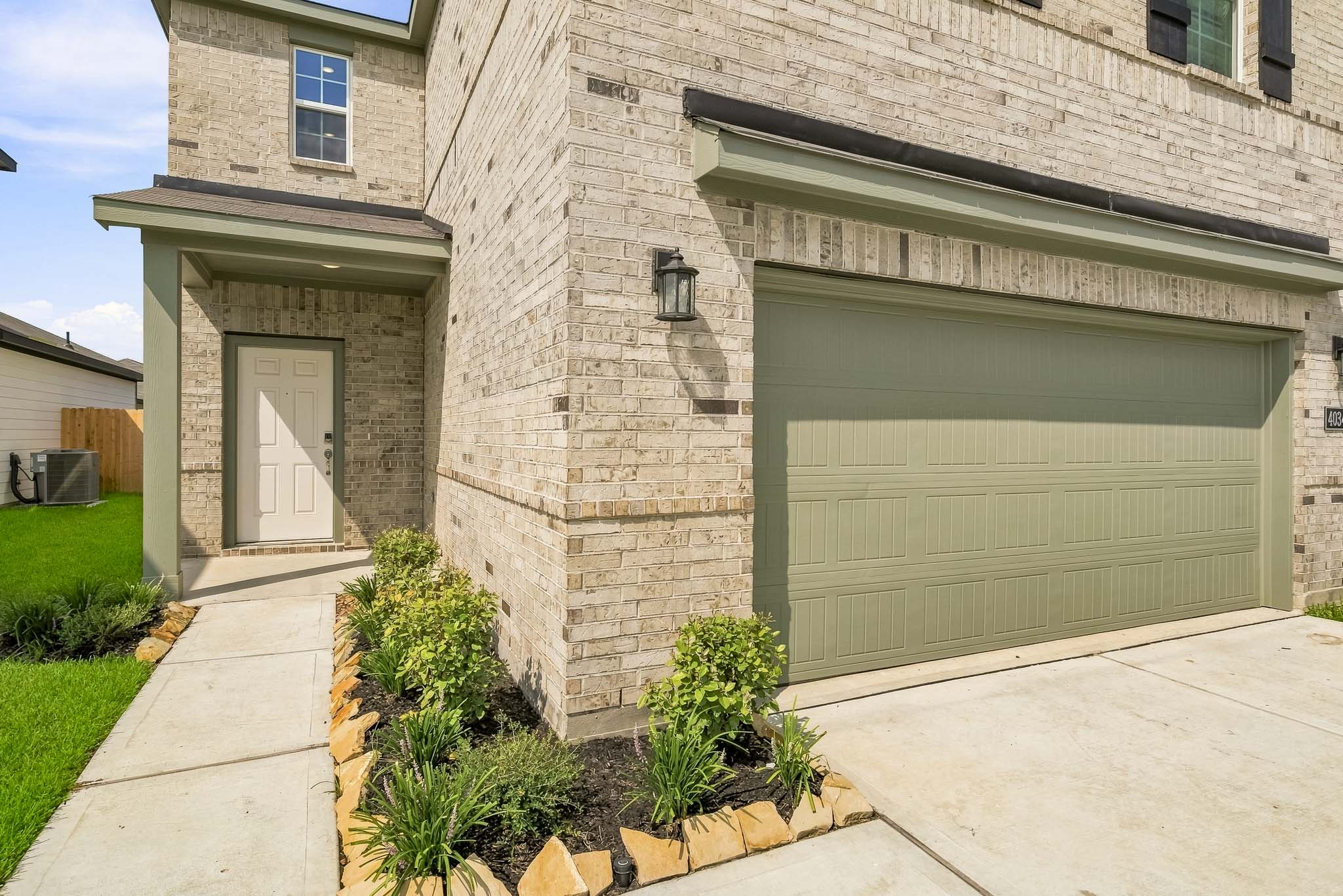 A house with a garage.
