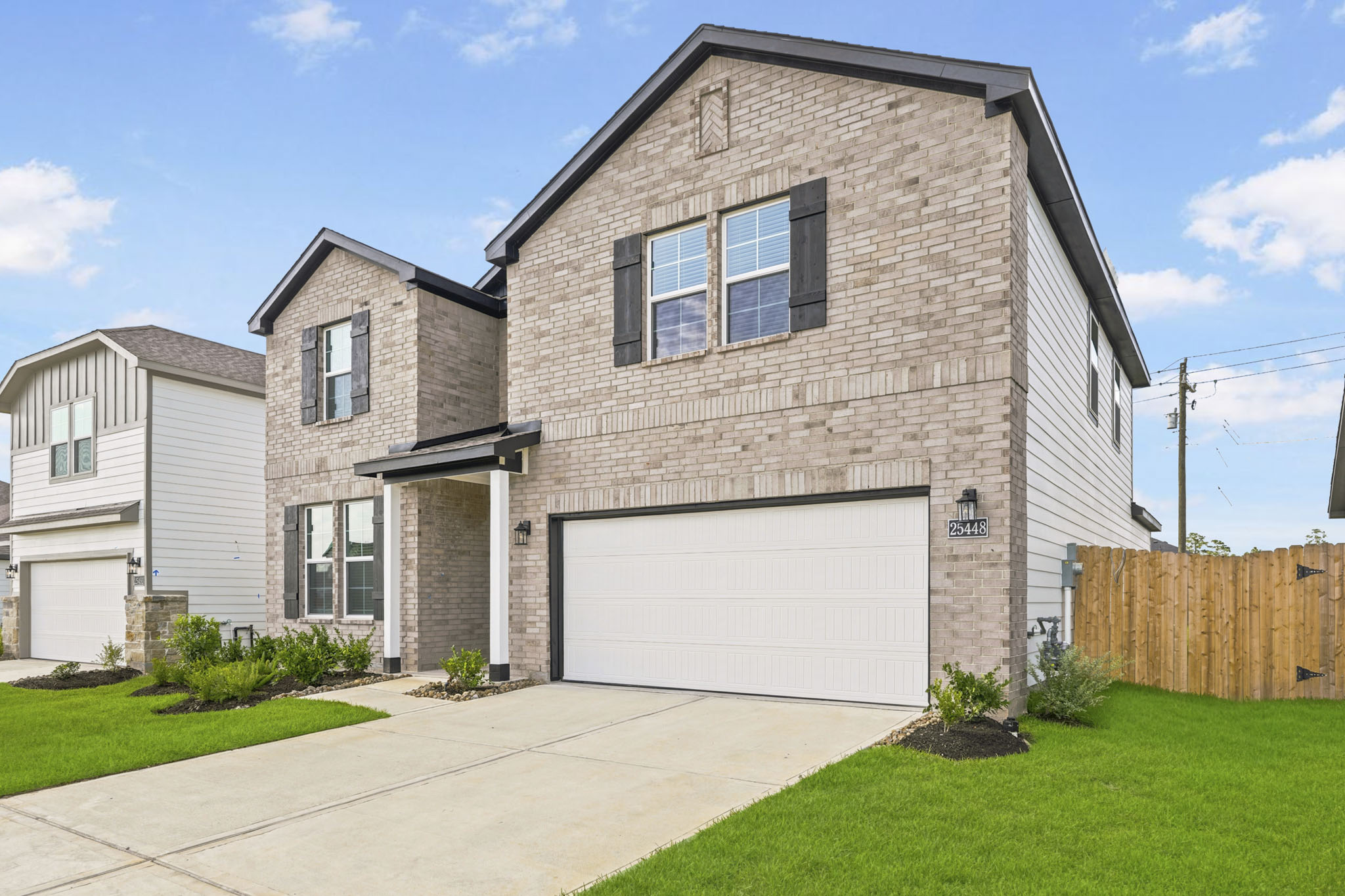 A house with a garage.