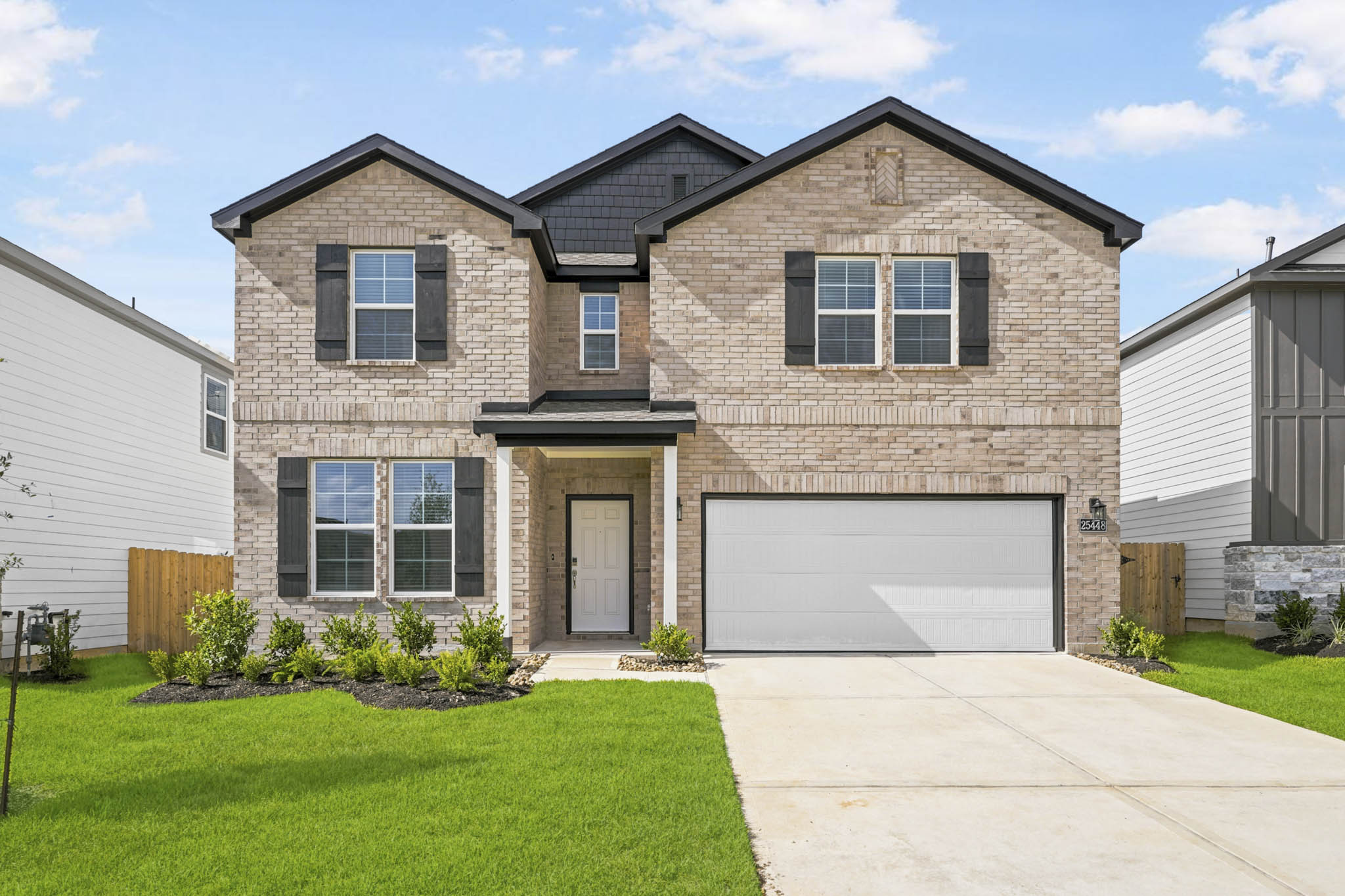 A house with a garage.