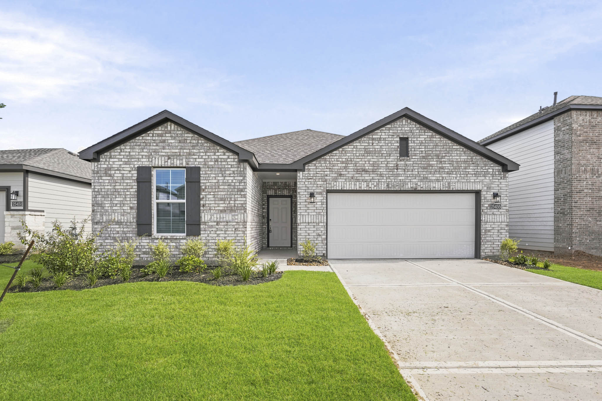 A house with a garage.