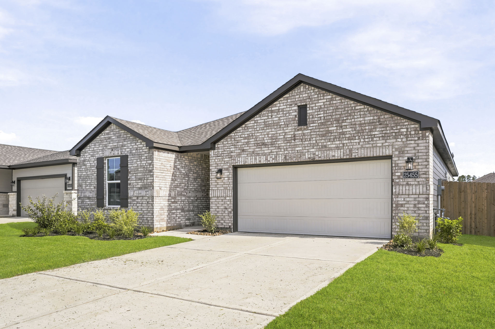 A house with a garage.