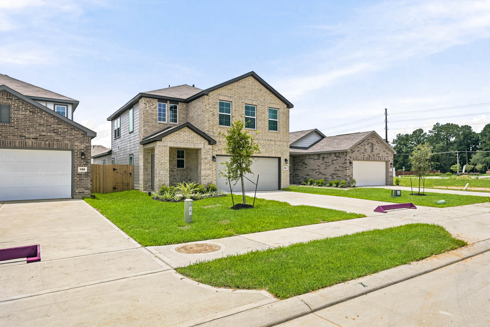 A house with a driveway.