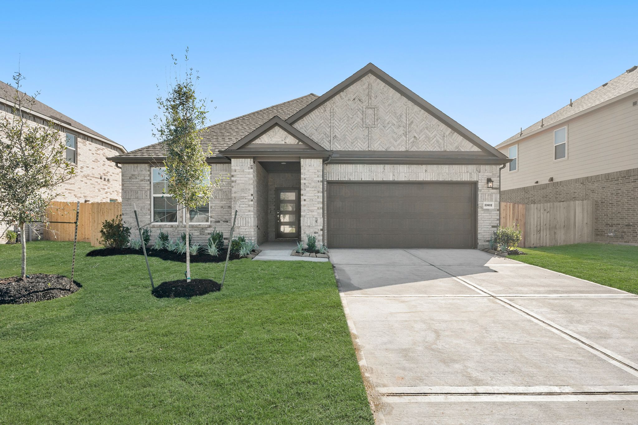 A house with a driveway.