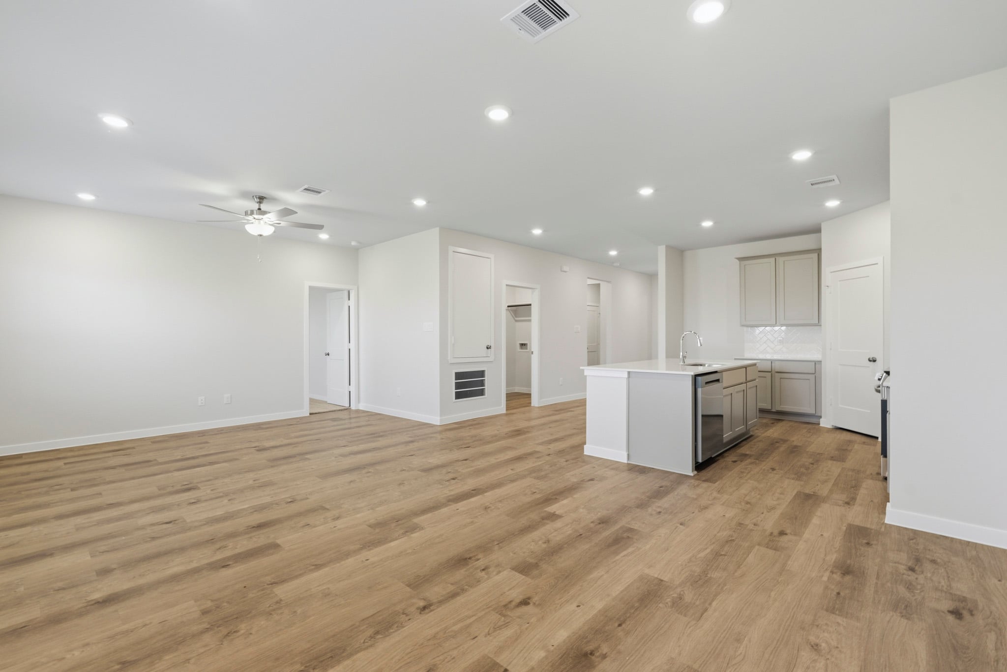A large empty kitchen.