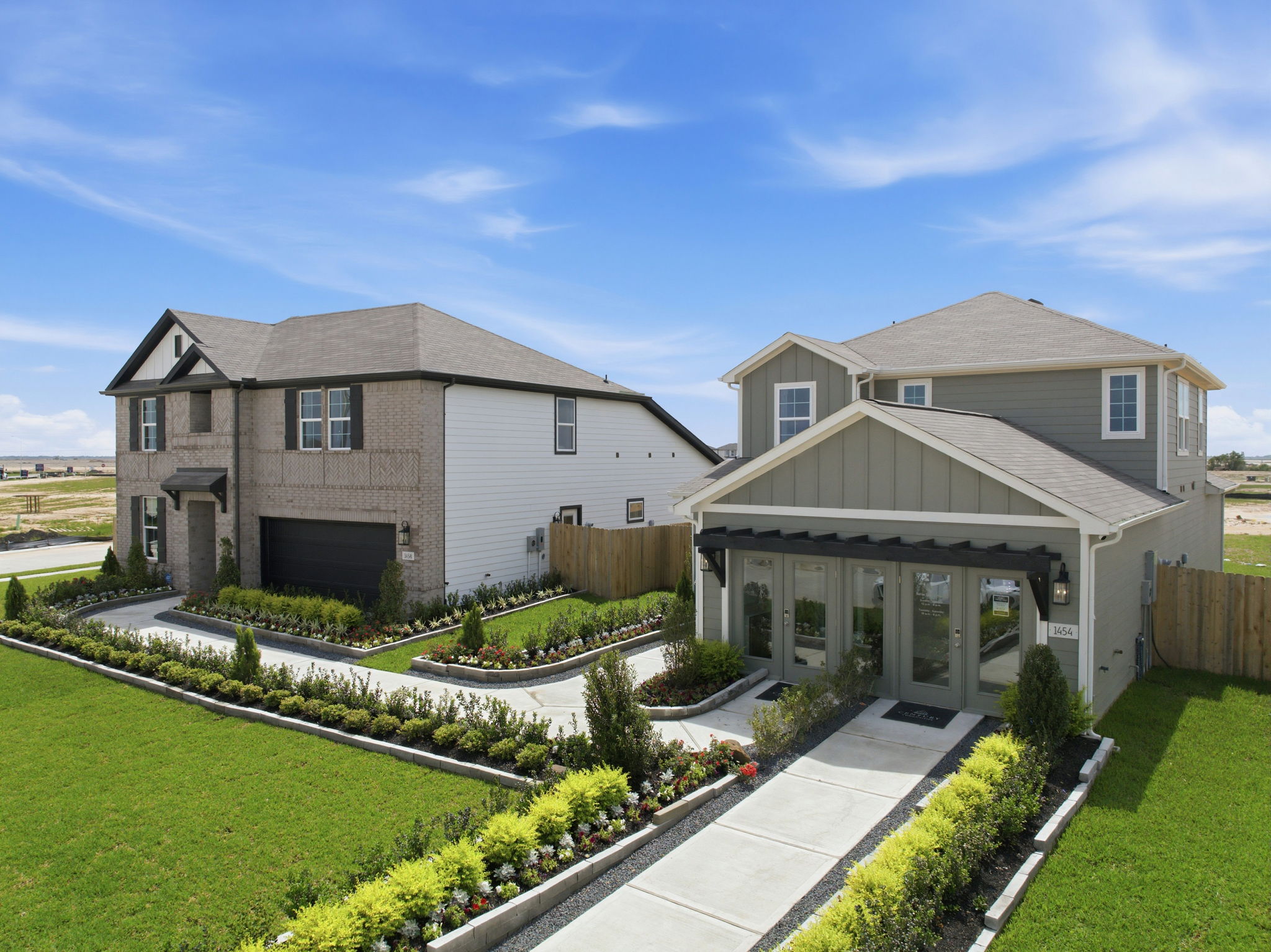 A house with a driveway.