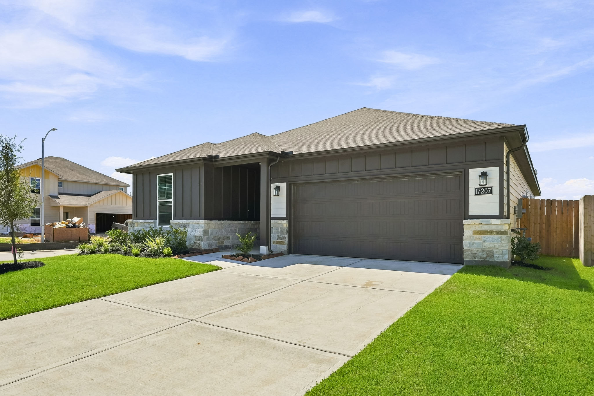 A building with a driveway.