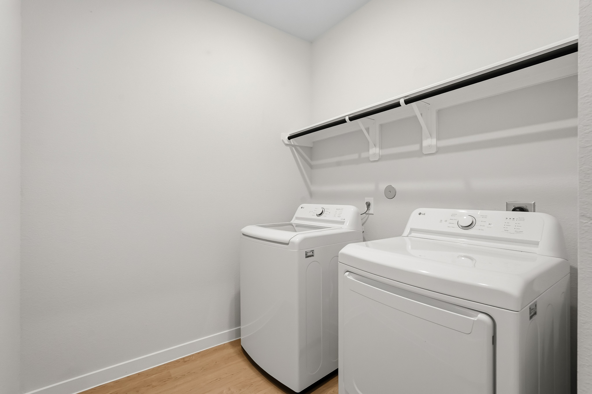 A washing machine and dryer.
