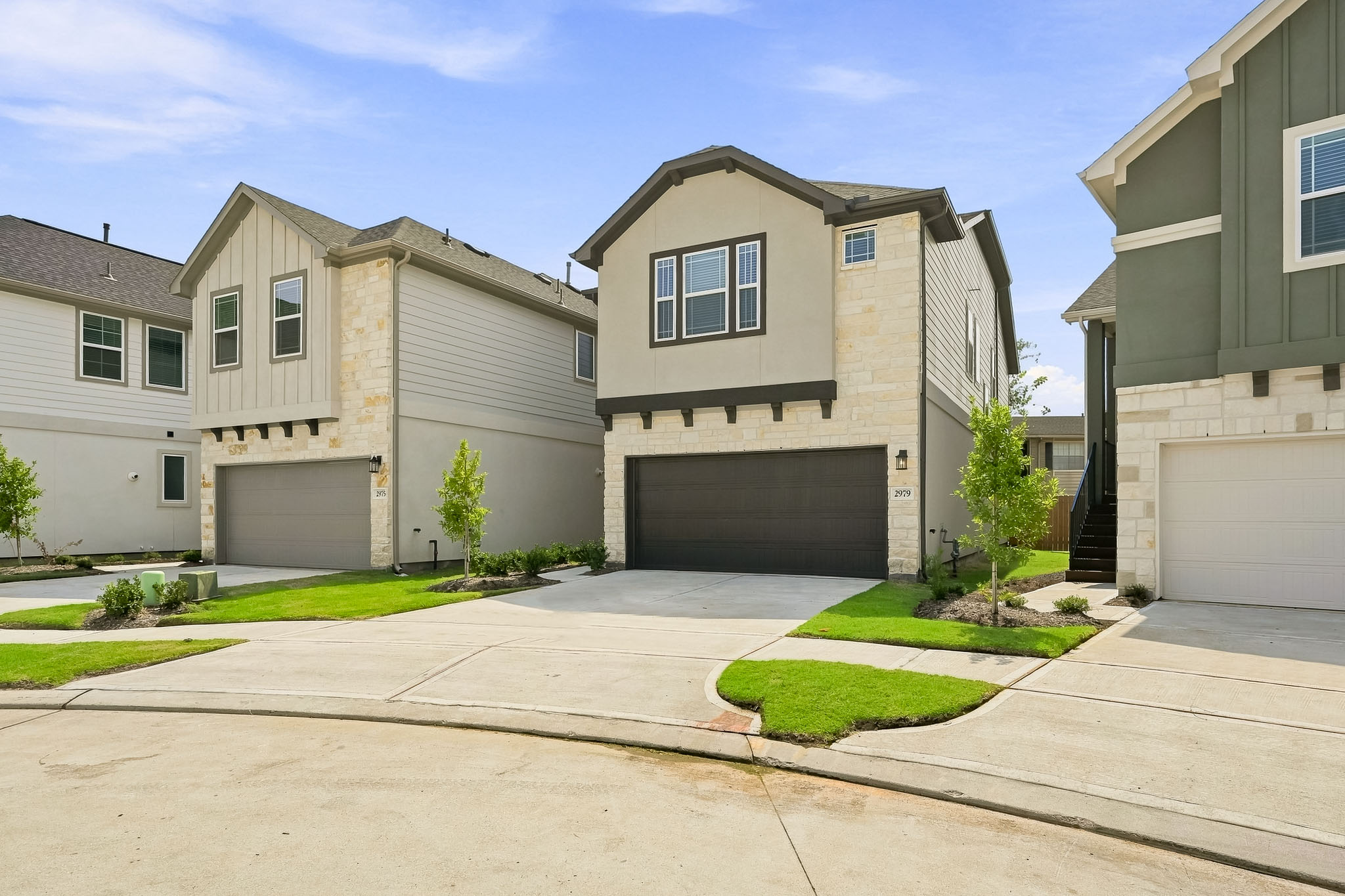 A house with a driveway.