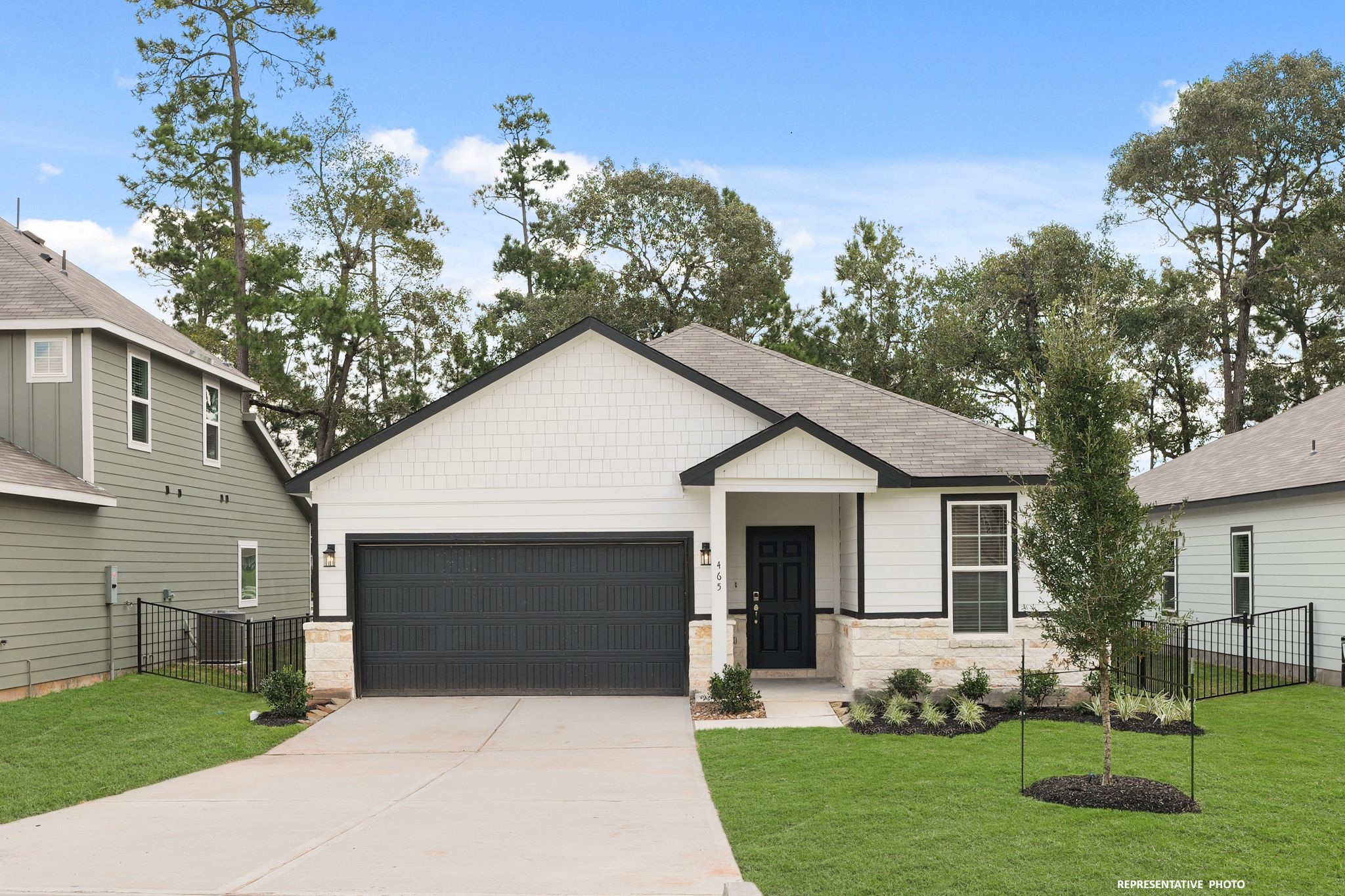 A house with a garage.