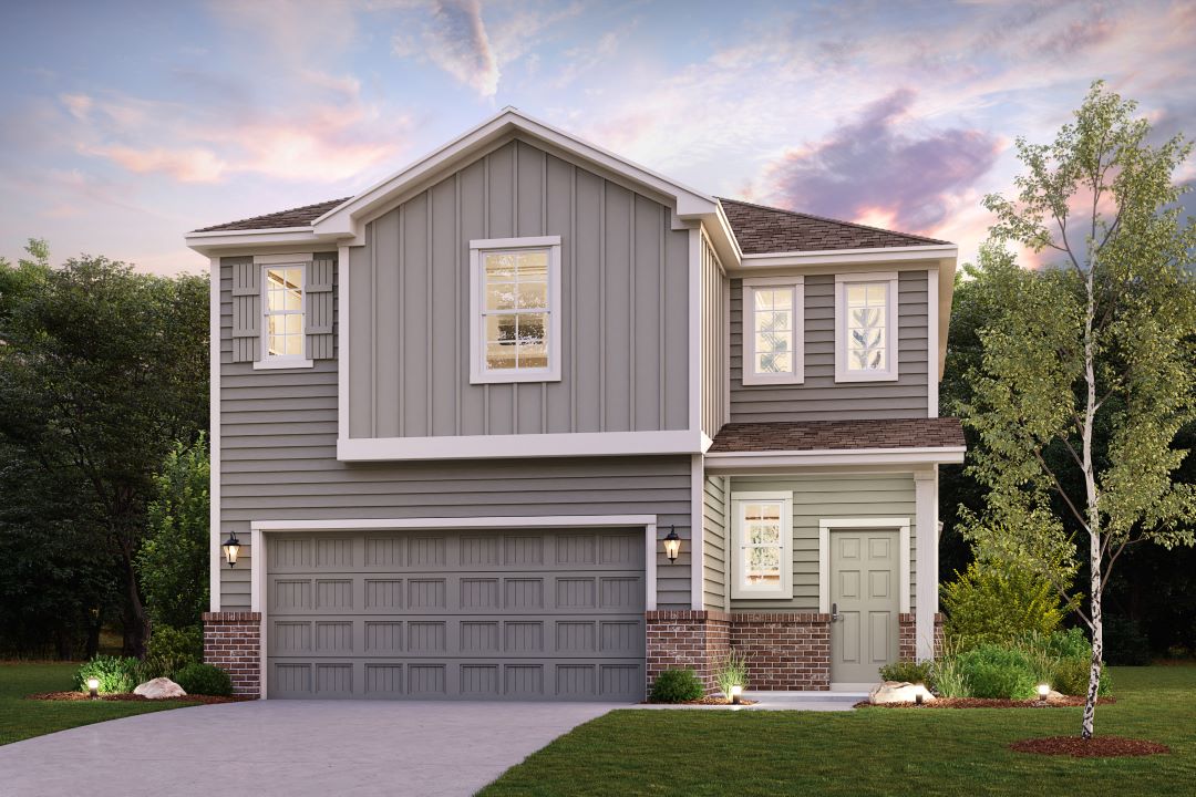 A house with a garage.