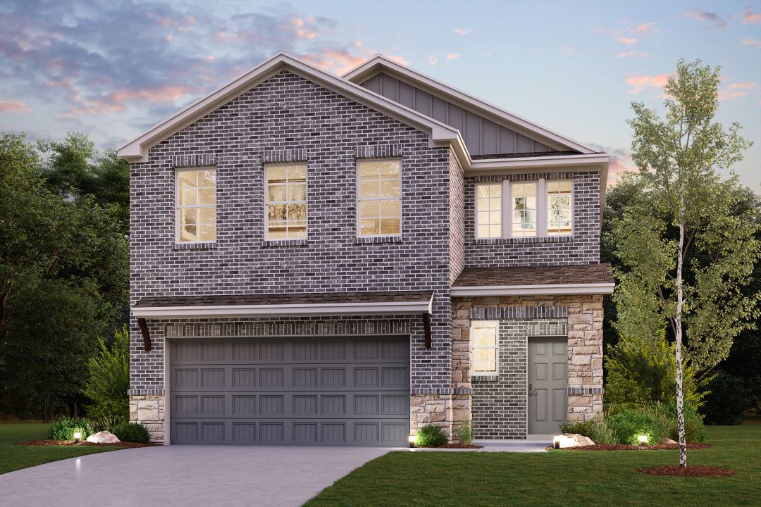 A house with a garage.