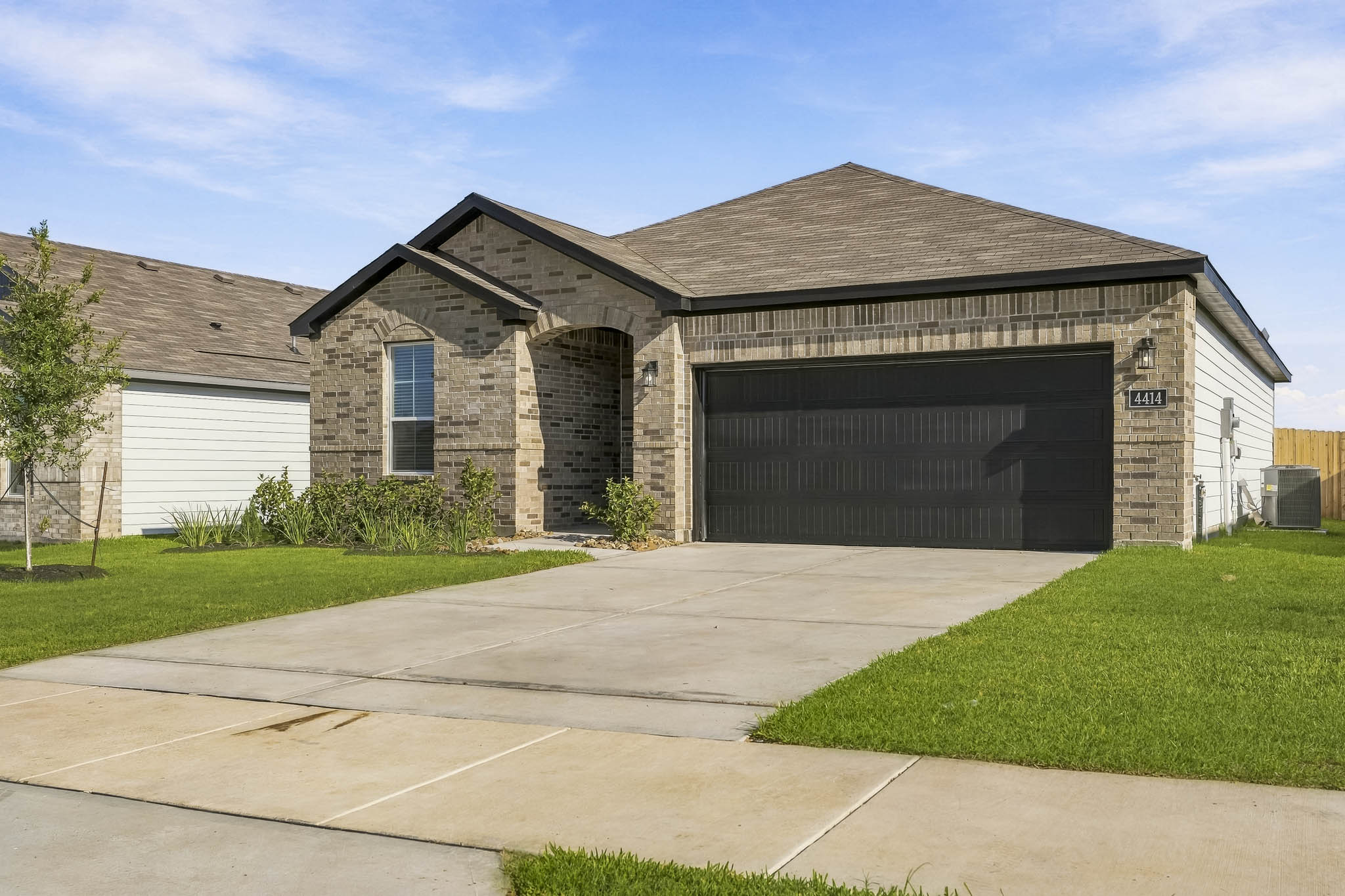 A house with a garage.
