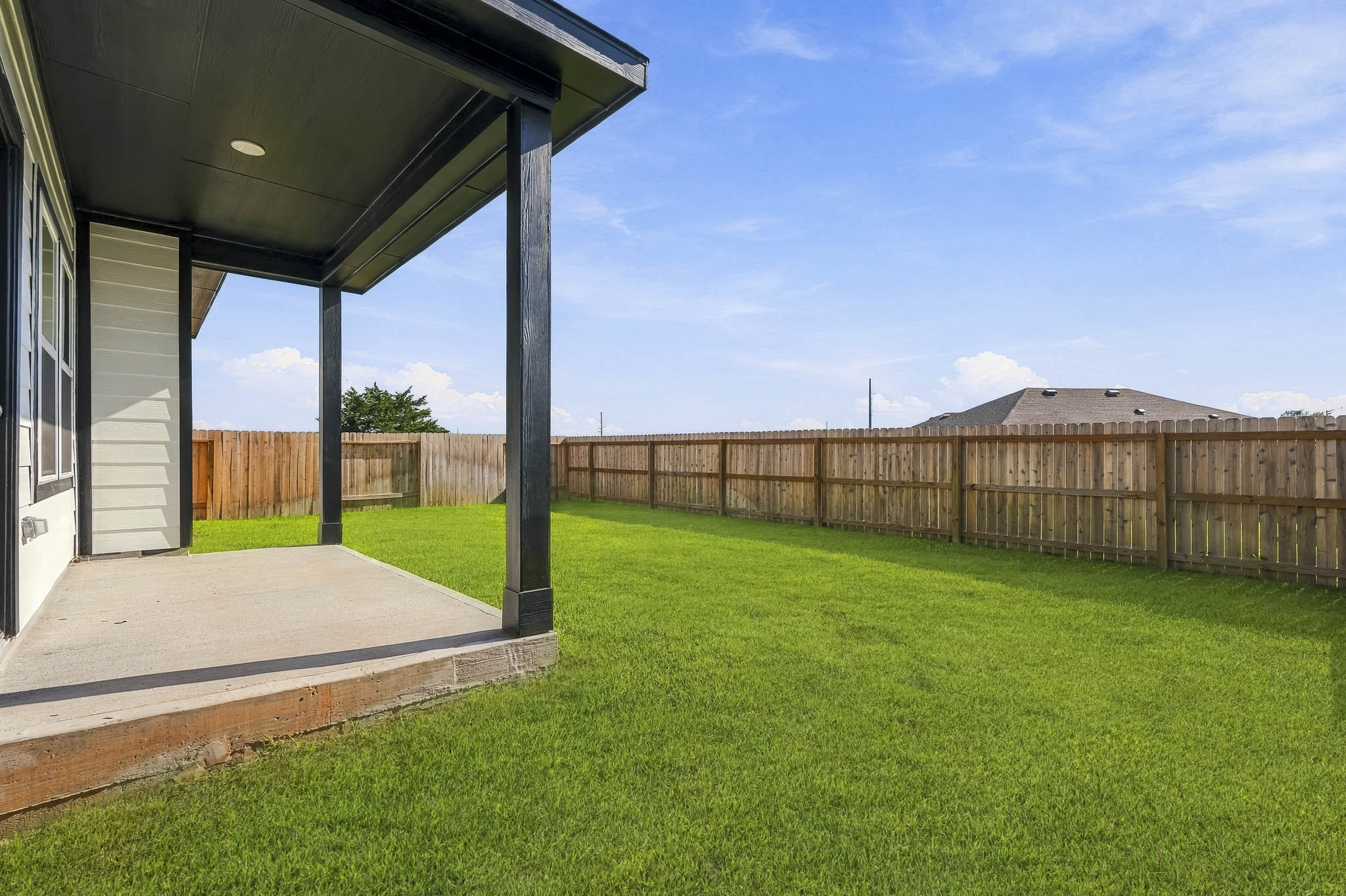 A fenced in yard.
