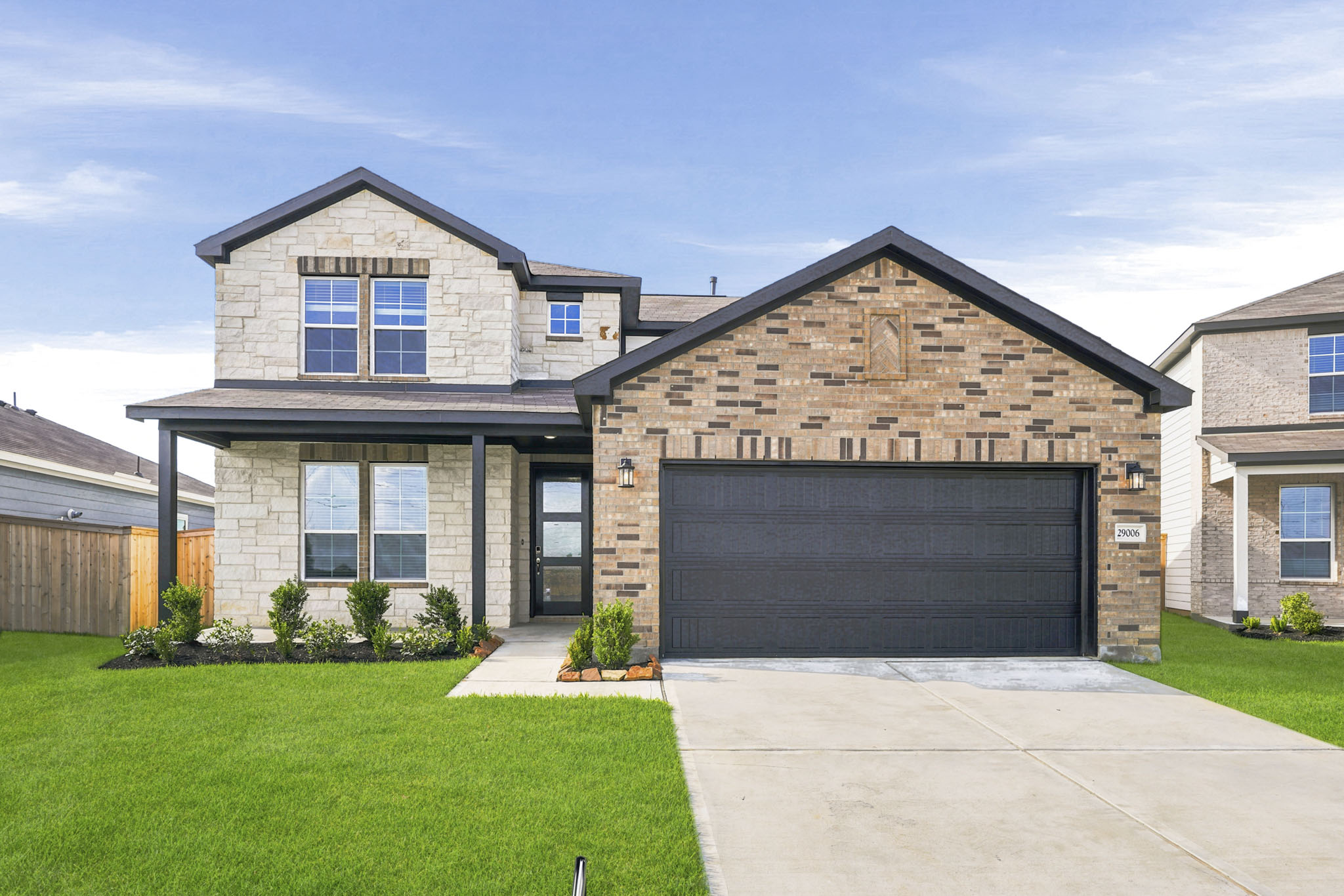 A house with a garage.