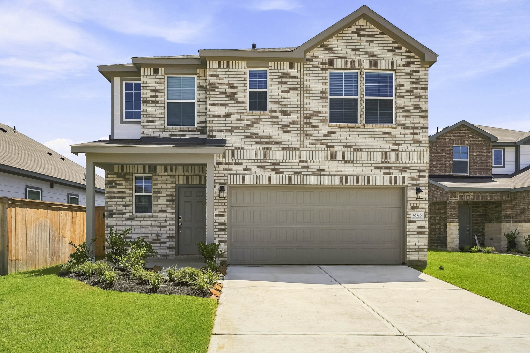 A house with a garage.