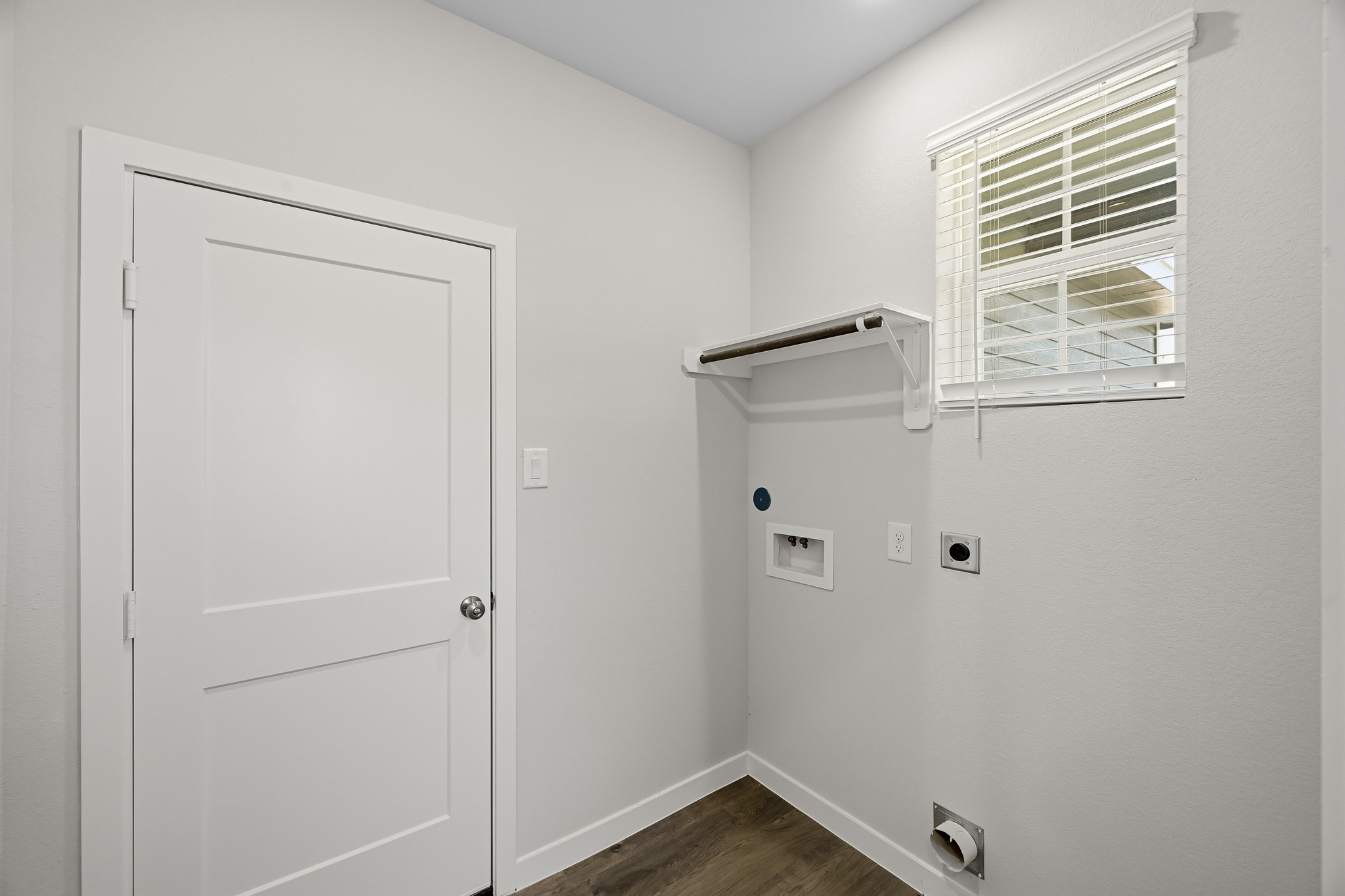 A white door in a room.