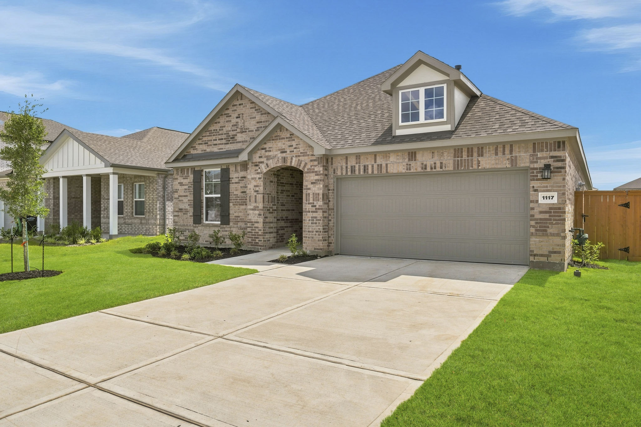 A house with a driveway.