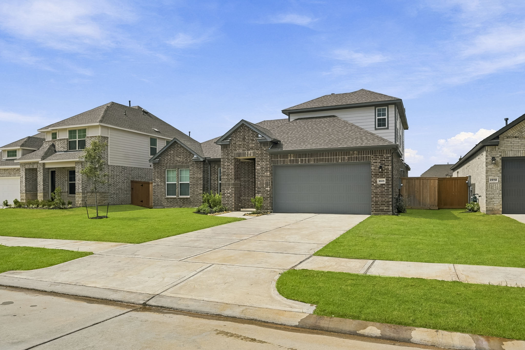 A house with a driveway.